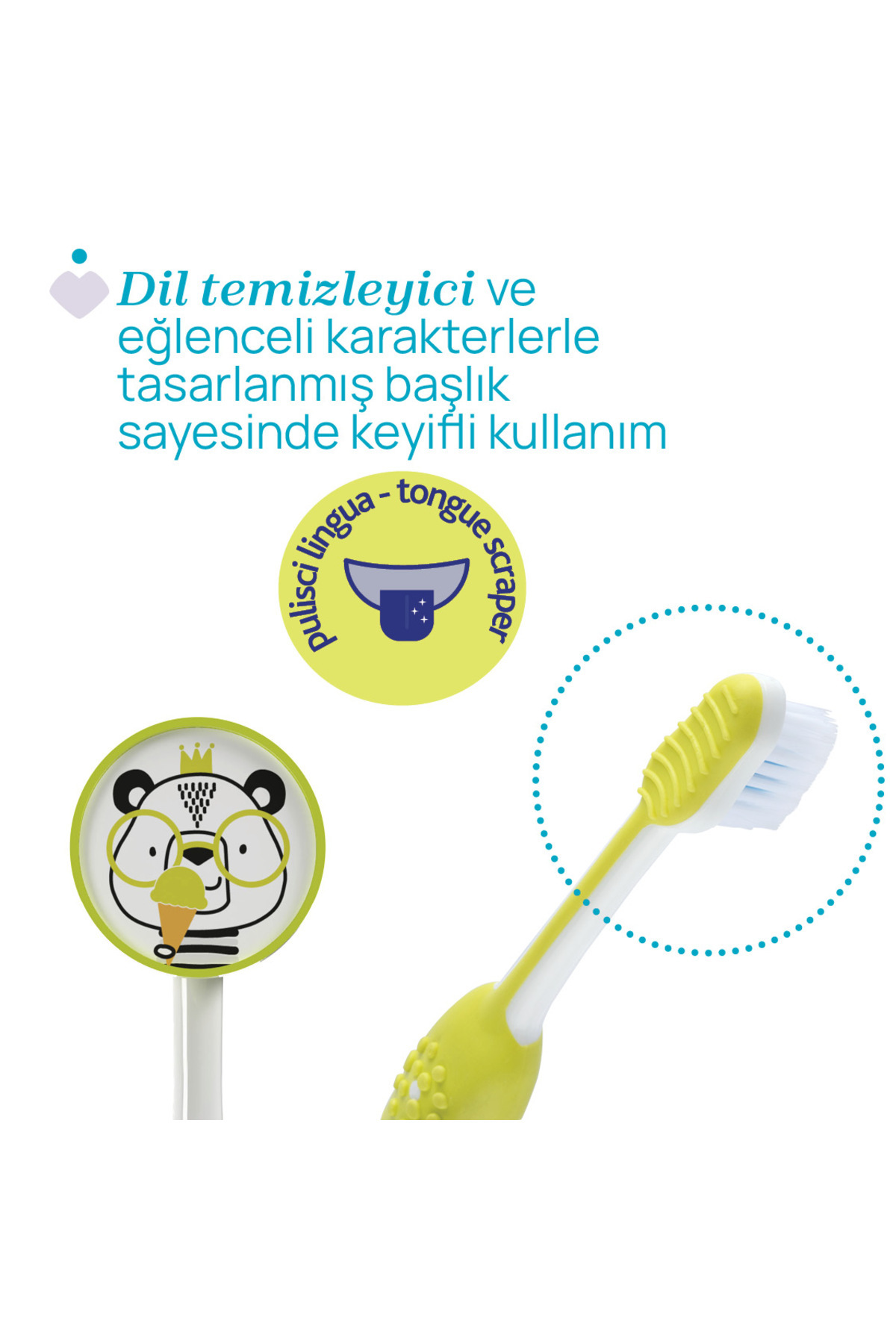 Chicco 2'Lİ DİŞ FIRÇASI 3-6 YAŞ TIGER-PANDA fotoğrafı 6 (önizleme)