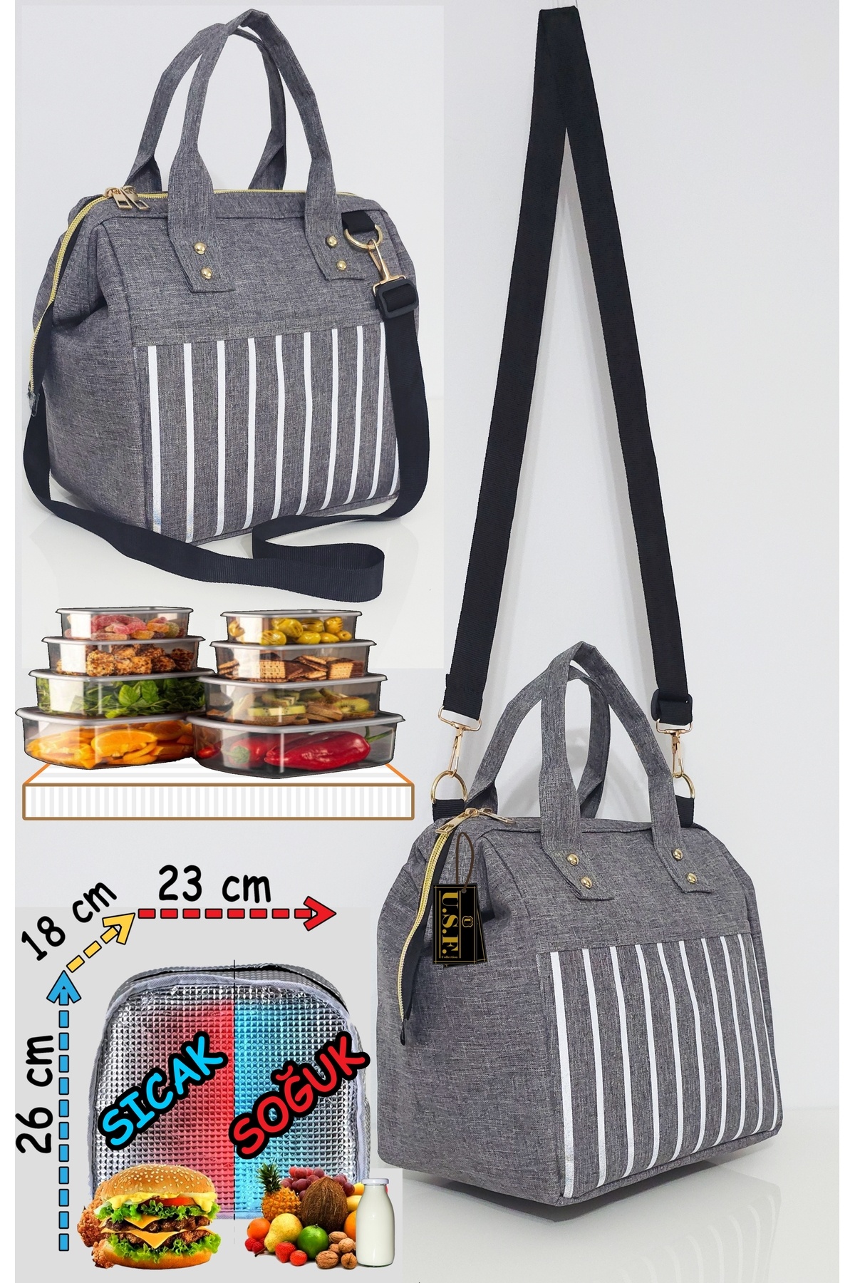 USF Portbebe Ana Kucağı Puset Bebek Taşıma Çantası Termal Termoslu Biberon, Mama, Beslenme Çantası fotoğrafı 3 (önizleme)