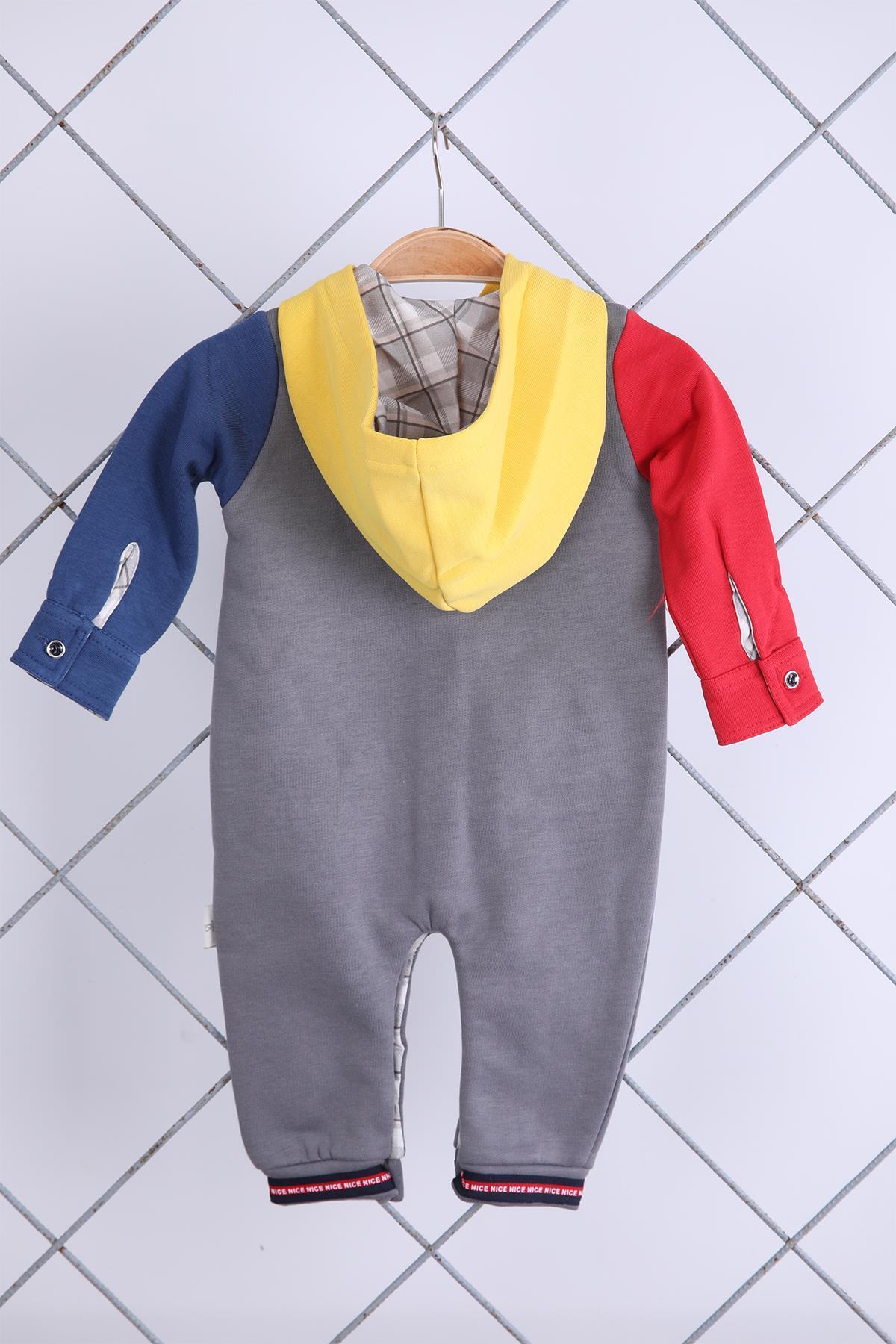 Babydola Erkek Bebek Çocuk Tulum Şardonlu Kalın Kapşonlu ve Cepli 12644 fotoğrafı 6 (önizleme)