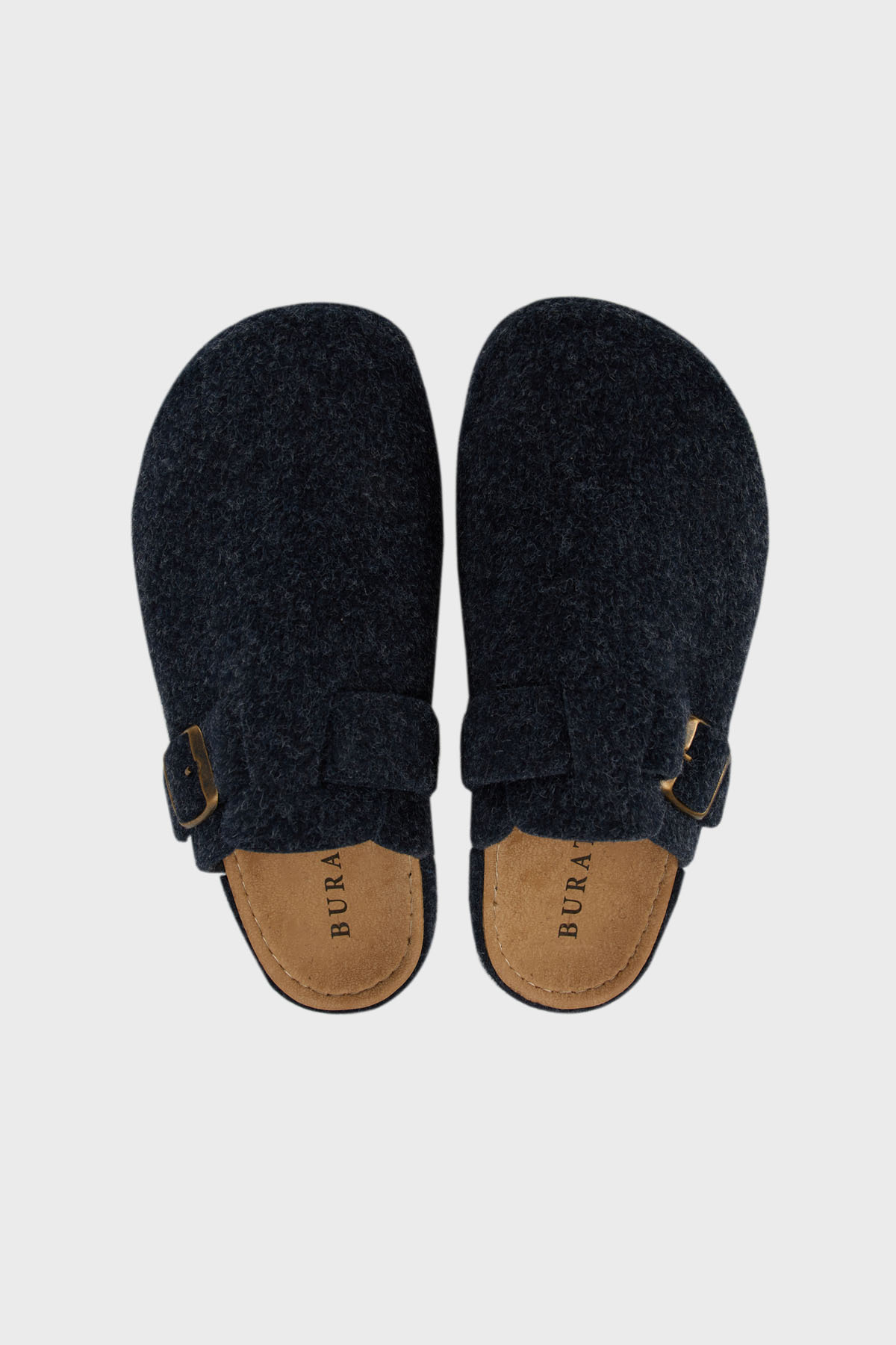 Buratti  Kemerli Keçe Kışlık Ev Terlik Erkek TERLİK 6711003 - Görsel 5