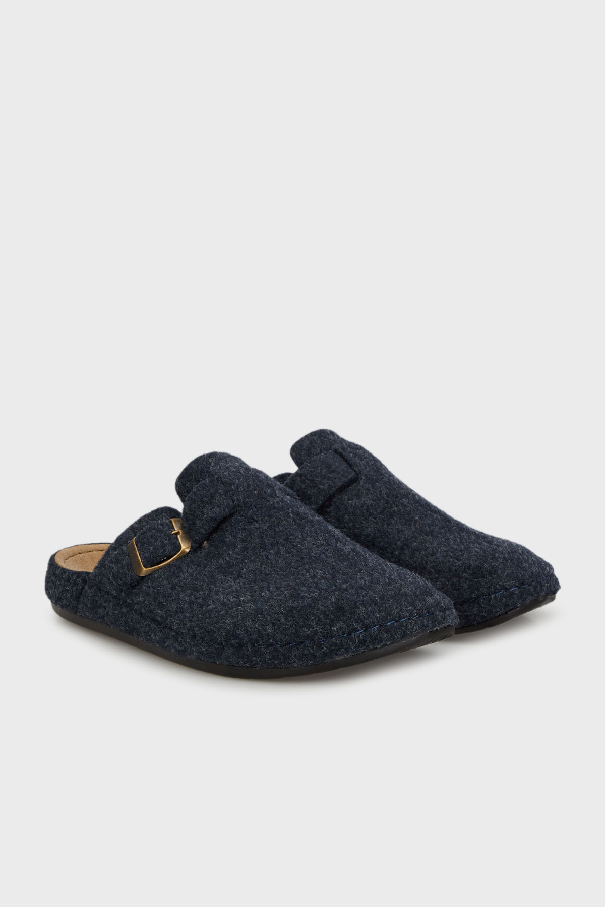 Buratti  Kemerli Keçe Kışlık Ev Terlik Erkek TERLİK 6711003 - Görsel 3