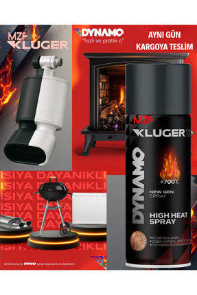 MZF 700°C Isıya Dayanıklı Sprey Boya 400 Ml Siyah