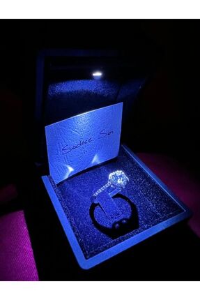 Genel Markalar Normal Kutu'da Çelik Ayarlanabilir Kalp Yüzük Ciddi Ilişki Yüz...