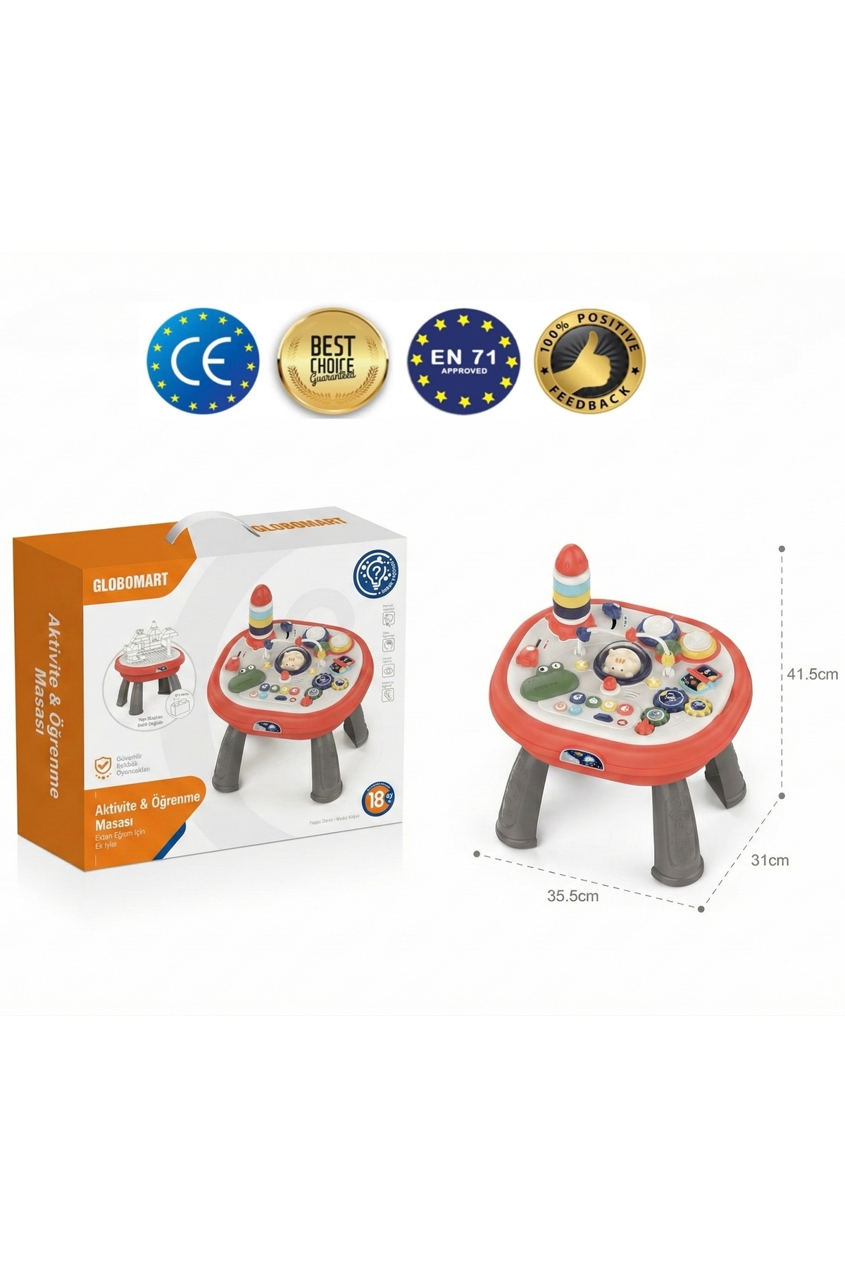 GLOBOMART 4in1 Piyanolu Işıklı Sesli Müzikli Oyun Aktivite Masası Su/Kum Etkinlik Oyun Aktivite Masası-Oyuncak fotoğrafı 2 (önizleme)