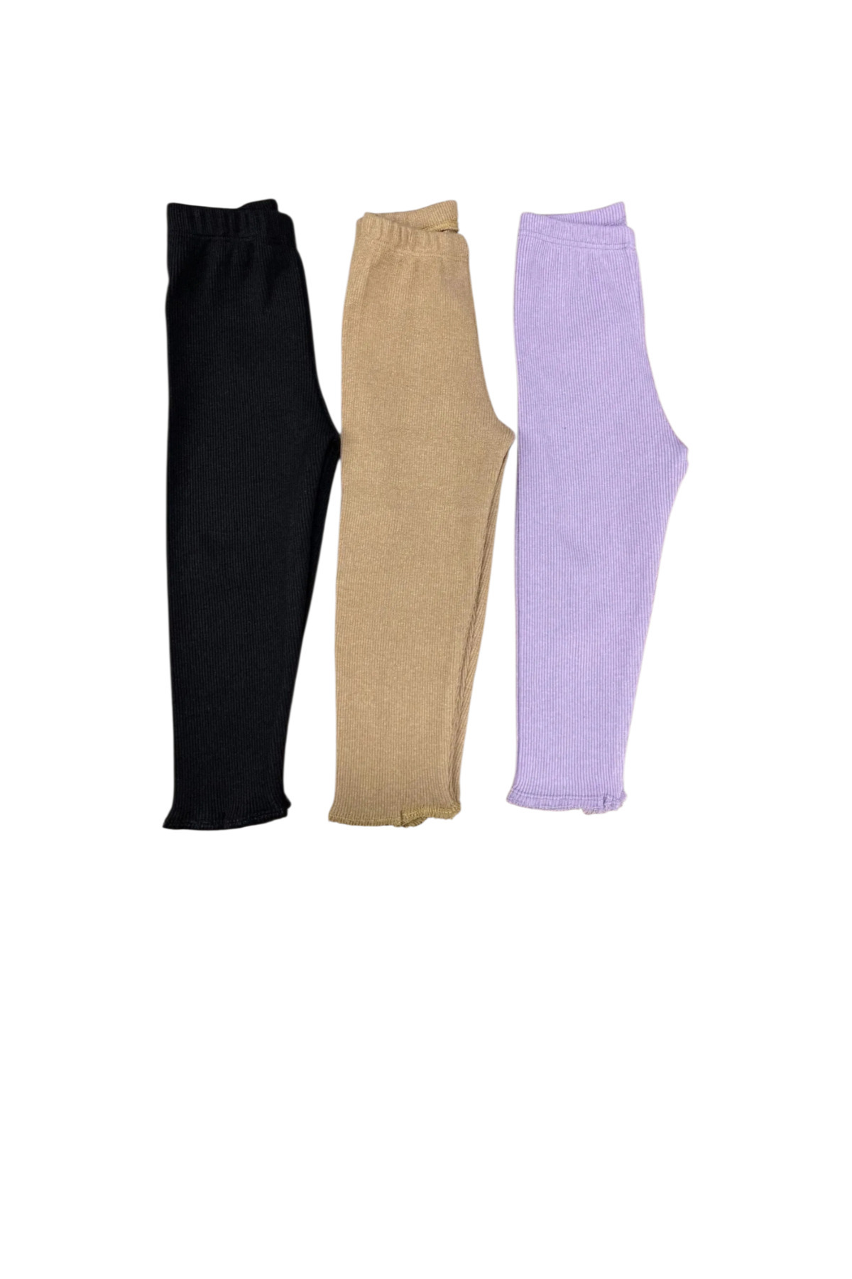 Berat moda Fun Kids Esnek Fitilli Siyah - Lila - Kahve 3lü Kız Kışlık Çocuk Tayt fotoğrafı 3 (önizleme)