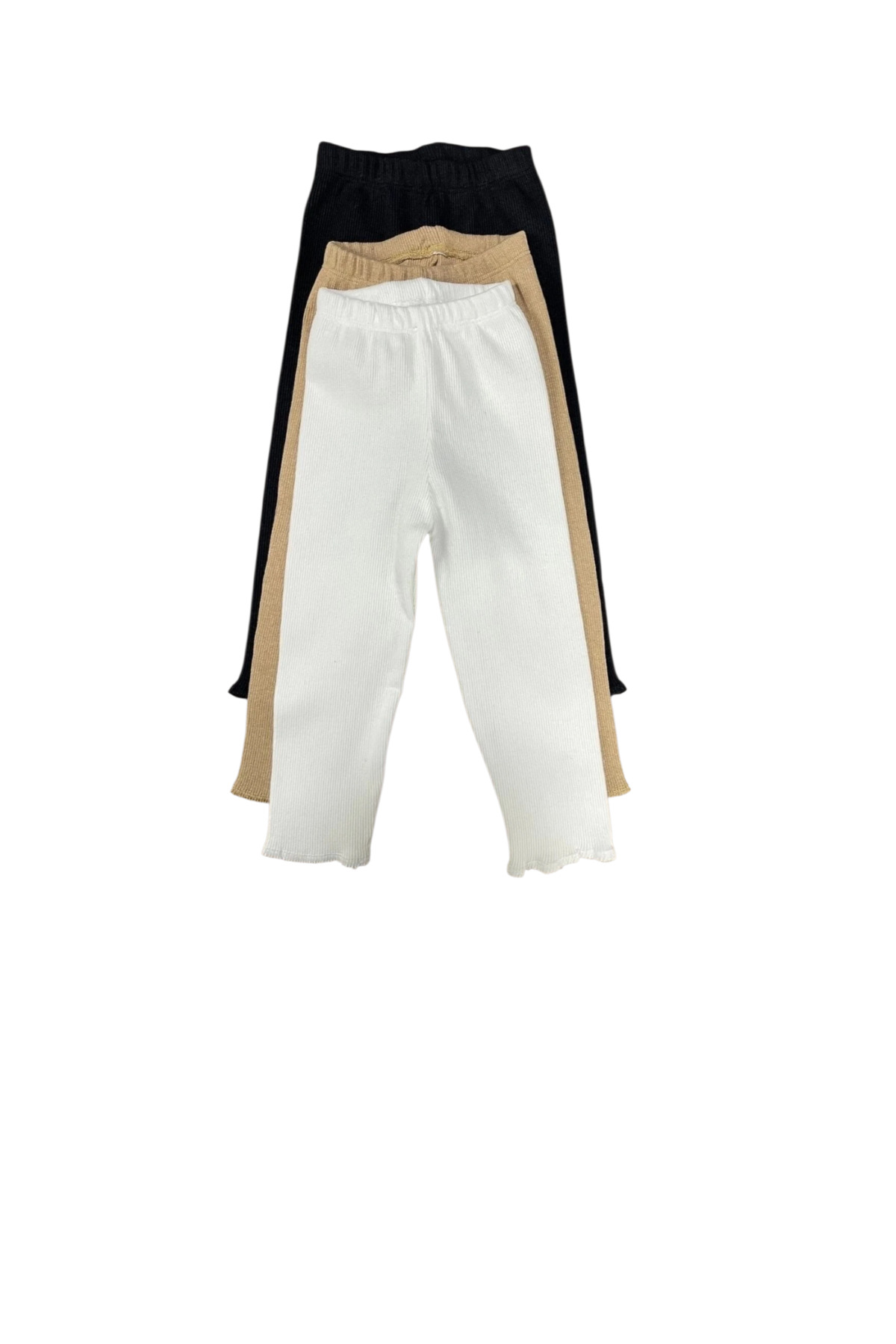 Berat moda Fun Kıds Esnek Fitilli Siyah - Beyaz - Kahve 3lü Kız Çocuk Tayt fotoğrafı 3 (önizleme)