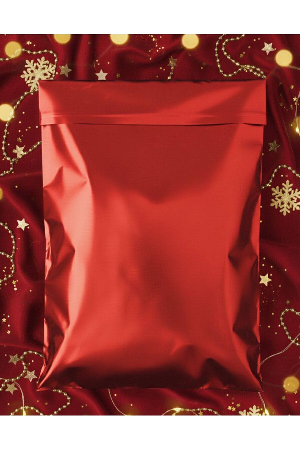 10Pcs 25x35 Metallized Red Self Tape Gift Bags
