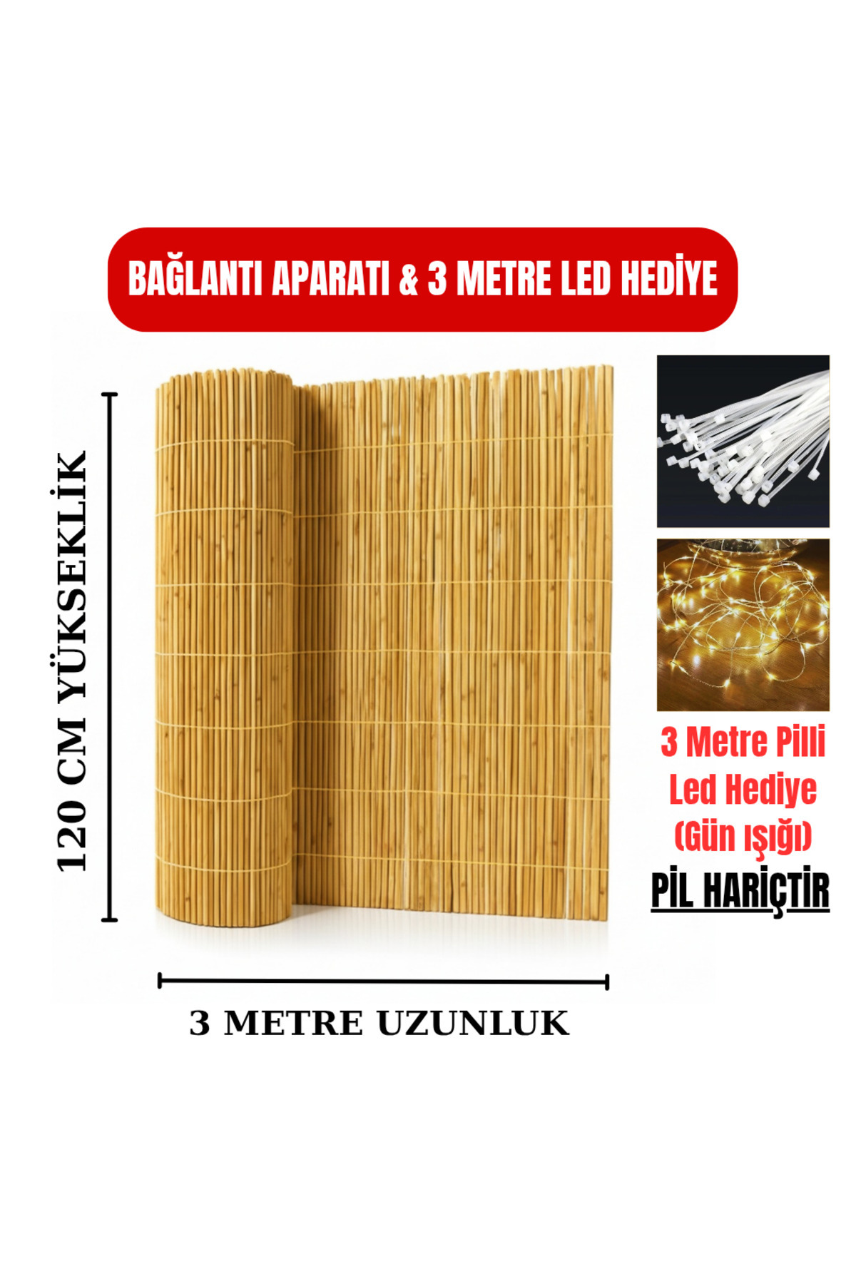 120 Cm X 3 Meters Natural Cane Wire Mesh Fence - Balcony Fence Garden Fence Decoration - Canopy