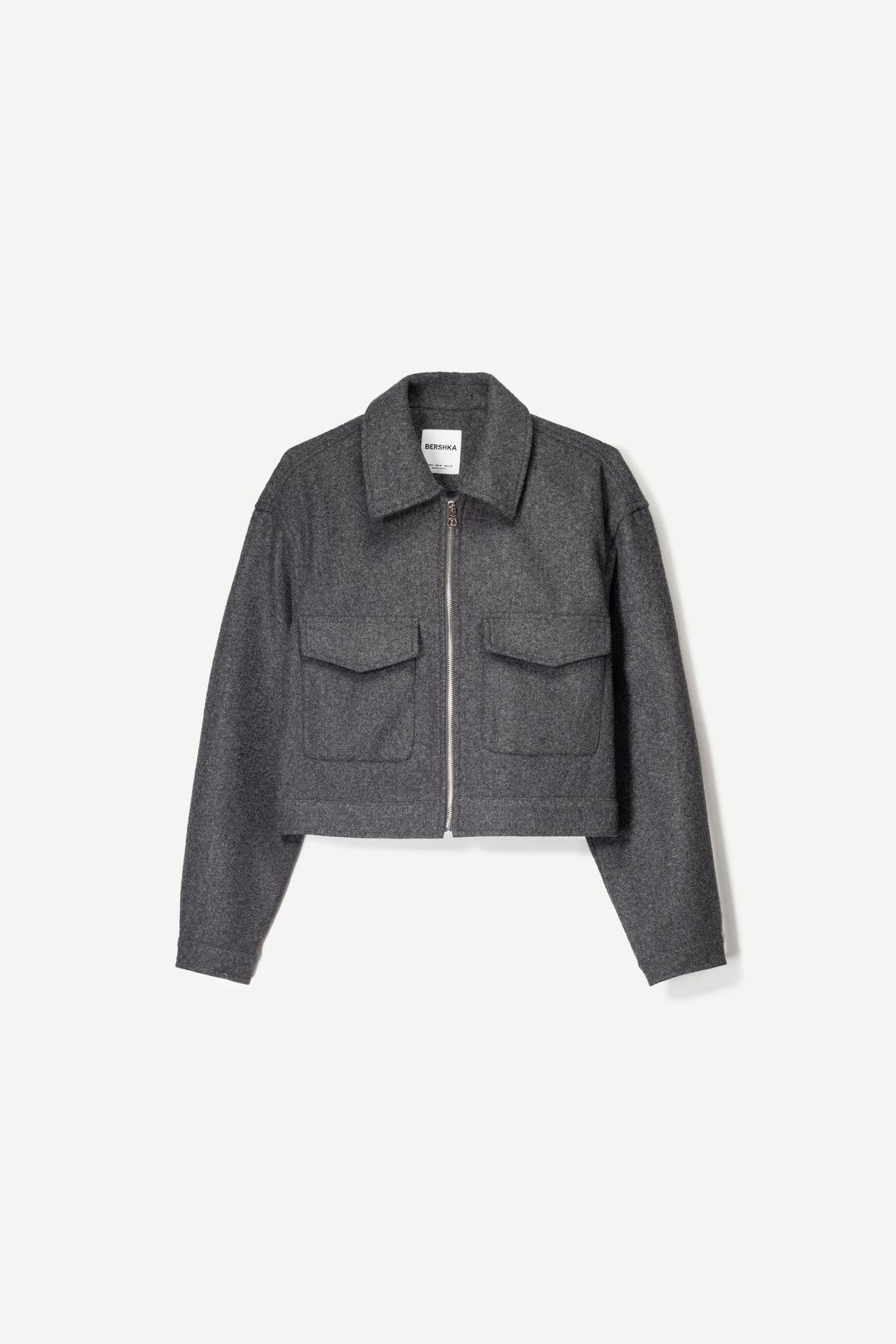 Bershka  Crop kesim yumuşak ceket - Görsel 3