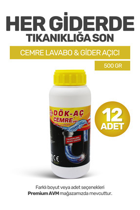 CEMRE YİĞİT (12 ADET) Cemre Lavabo & Gider Açıcı 500 g | Dök aç, Mutfak Banyo...
