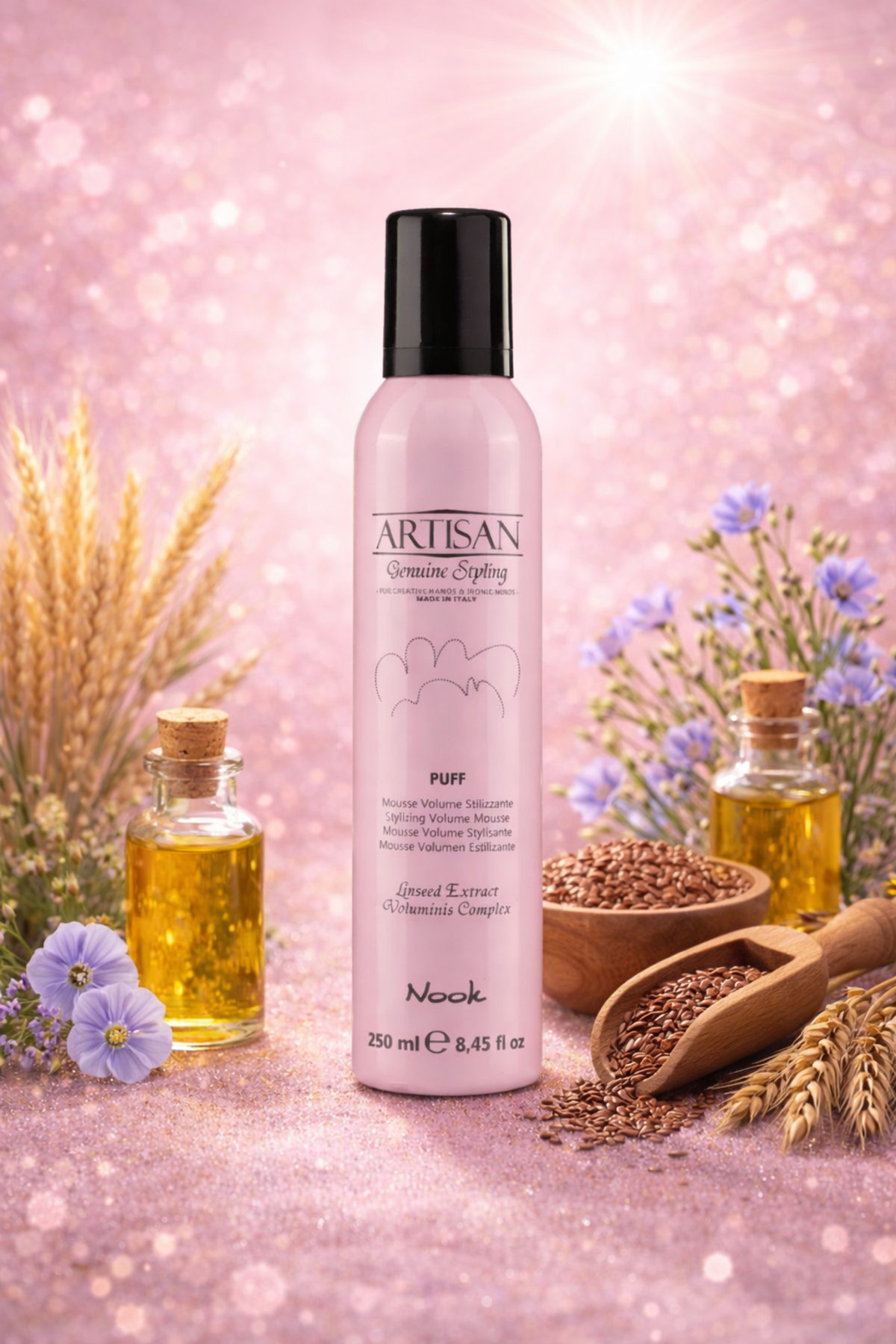 Artisan İnce Telli Saçlar İçin Buğday Keten Özlü Hacim Veren Dolgunlaştırıcı Saç Köpüğü 250ml — MXSTY-01311 — تصویر 2 از 4