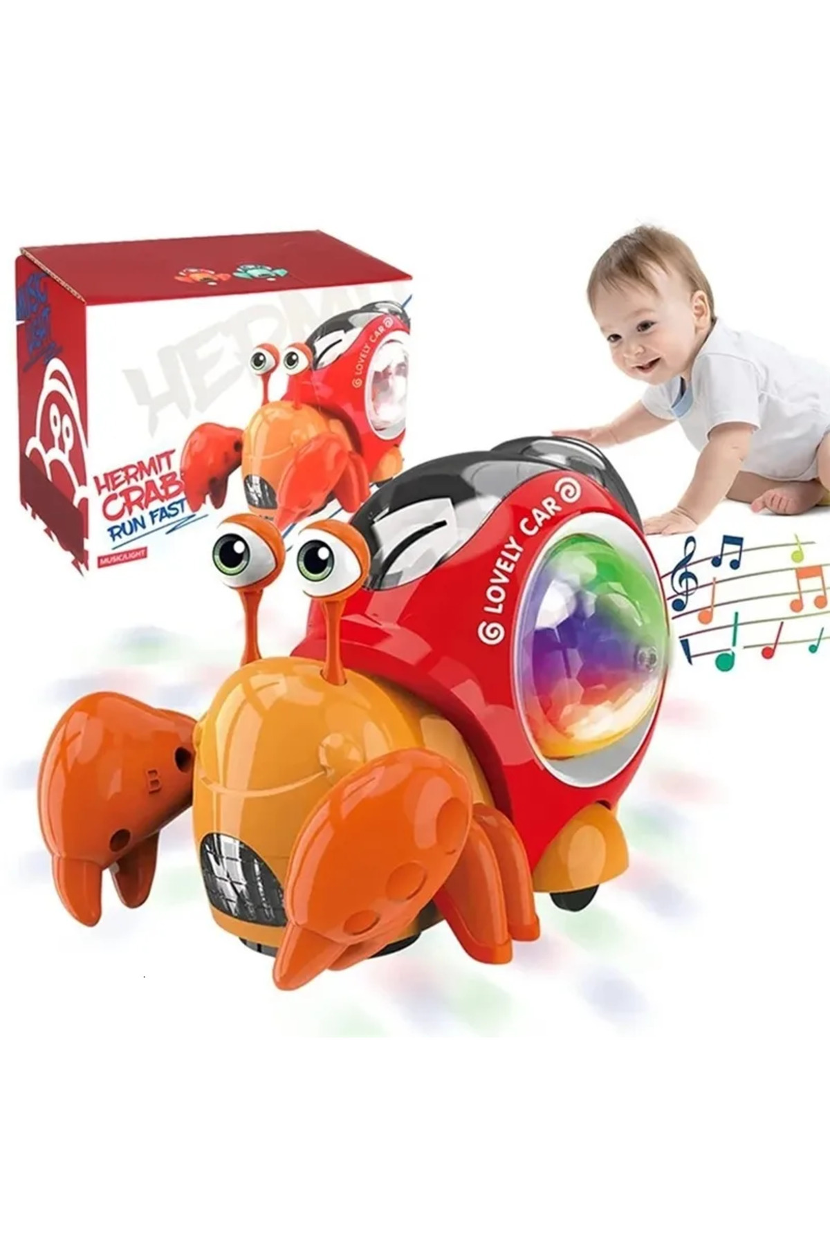 Brother Toys Işıklı Ve Müzikli Emeklemeye Yardımcı Yengeç Turbo Benzeri Salyangoz fotoğrafı 2 (önizleme)
