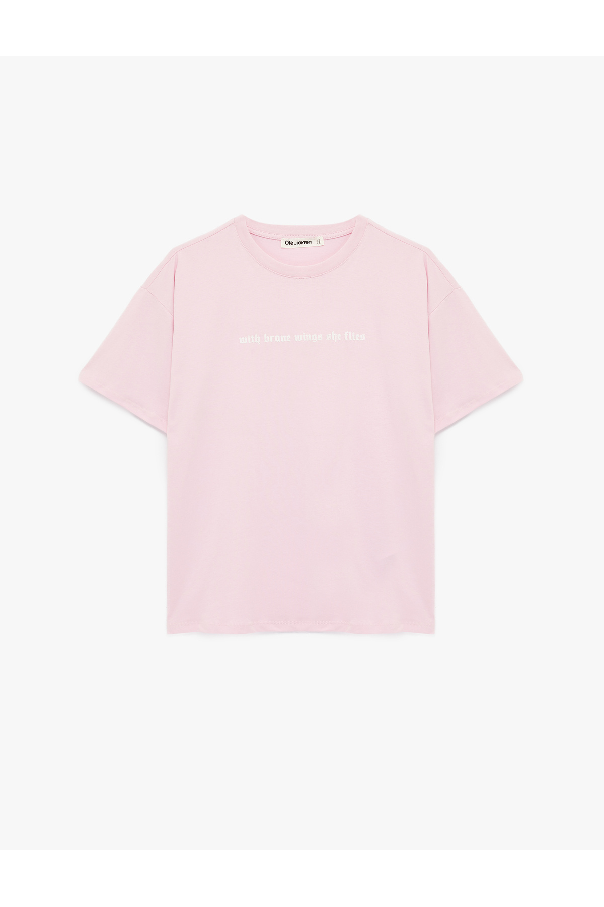 Koton Rahat Kalıp Baskılı Pembe Kadın T-Shirt 6SAL10099IK görsel 3