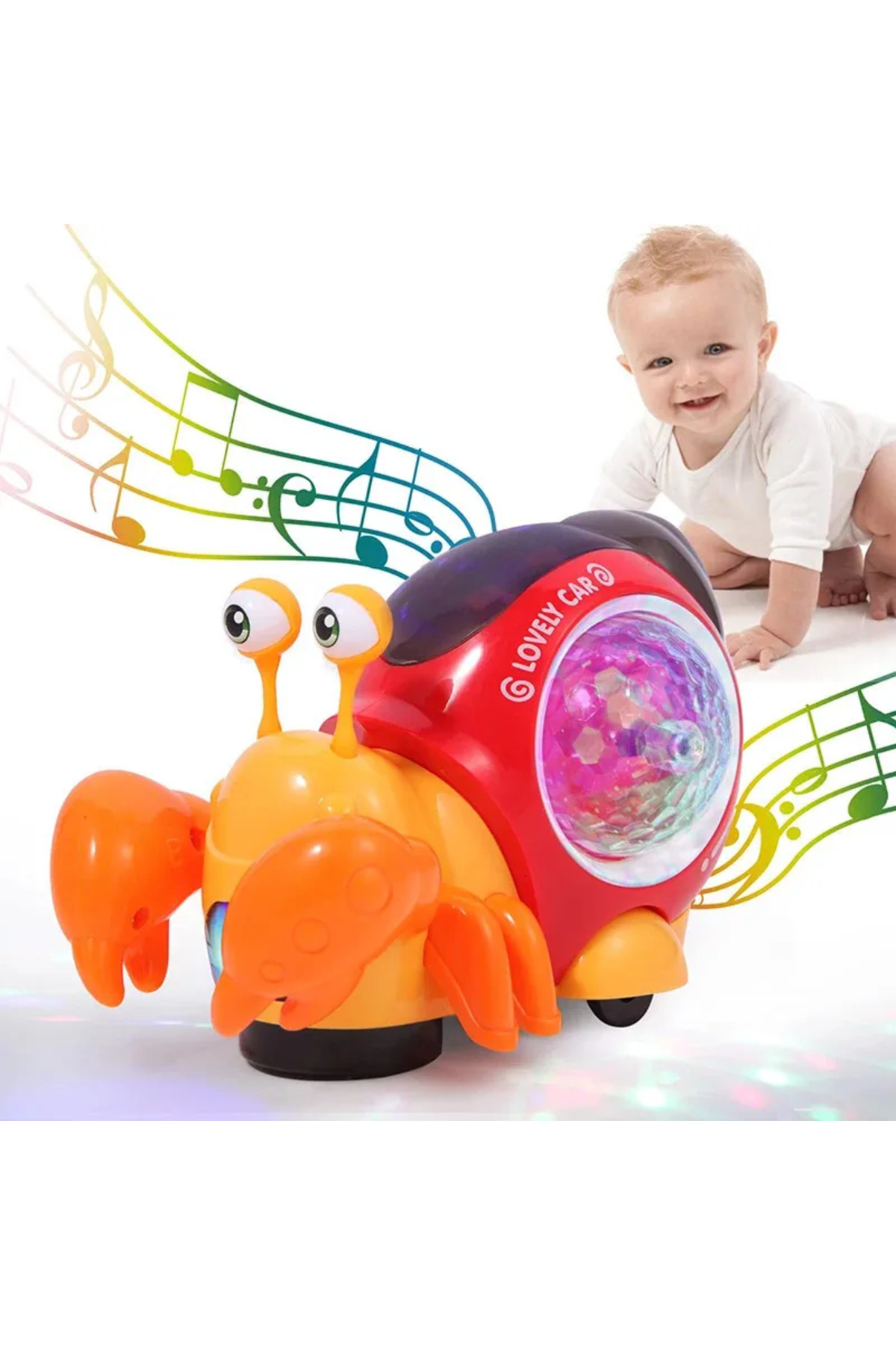 Brother Toys Işıklı Ve Müzikli Emeklemeye Yardımcı Yengeç Turbo Benzeri Salyangoz fotoğrafı 3 (önizleme)