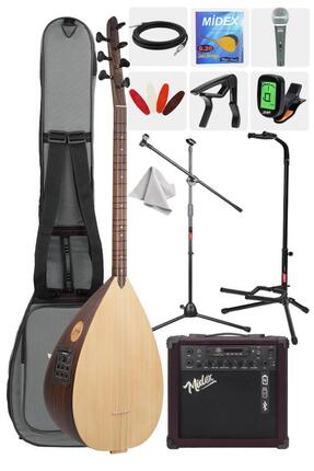 Yonka B-241K-AMP Amfili Kısa Sap Ceviz Ağacı Yüksek Kaliteli Saz Bağlama Seti