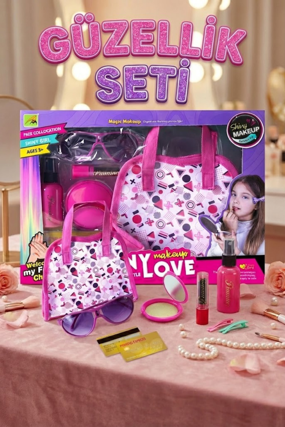 超レアHEAVY L KIDS CDセット craftivio Kız Çocuk Çantalı Oyuncak Makyaj Seti - Leke Yapmayan