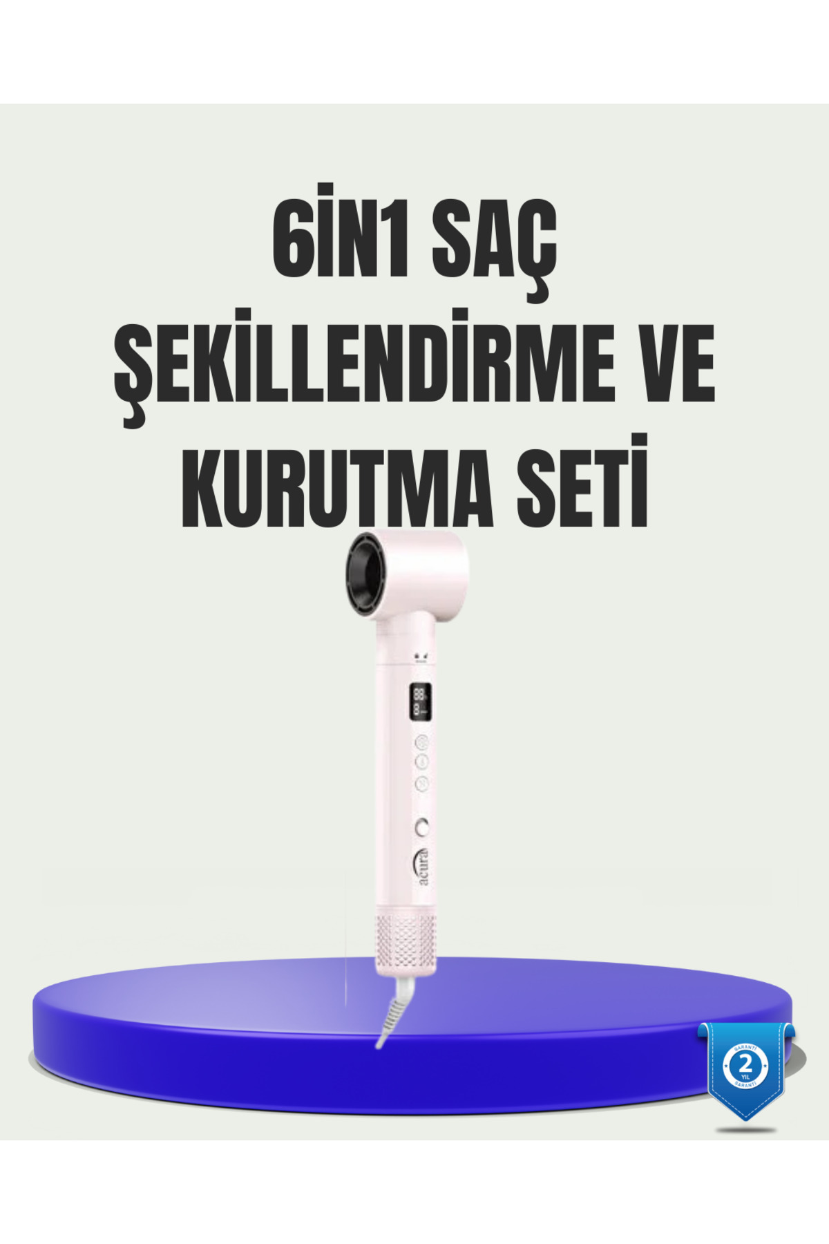 Budi Çok Fonksiyonlu 6 Başlıklı Saç Kurutma ve Şekillendirme Seti