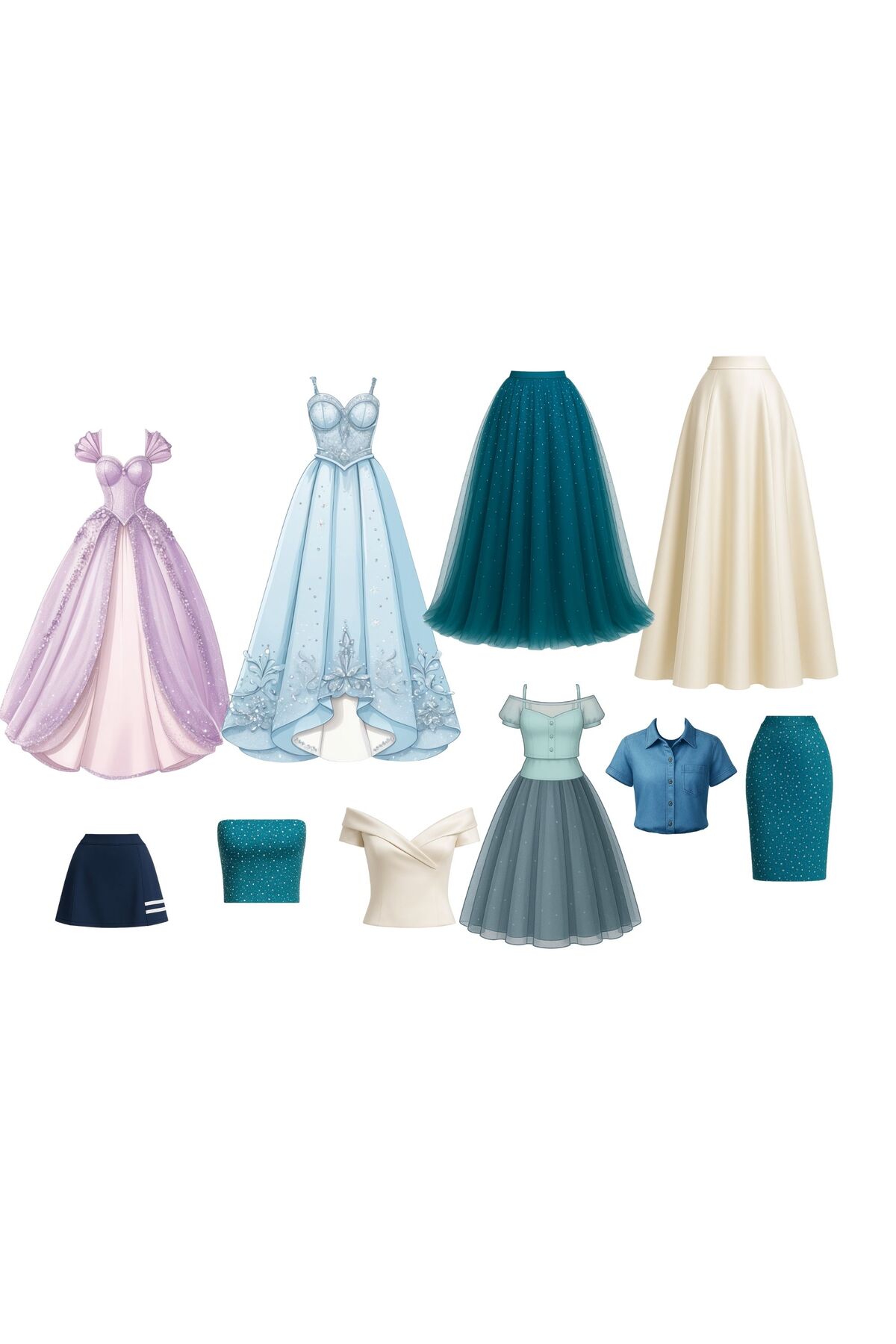 ست بازی دختر آهنربایی | عروسک و لباس‌های مقناطیسی | بازی آموزشی چاپی A4