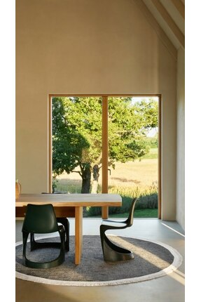 Halispecial Alera-Antrasit-Yuvarlak-Oturma Odası-Mutfak-Modern-Kilim-Yıkanabi...