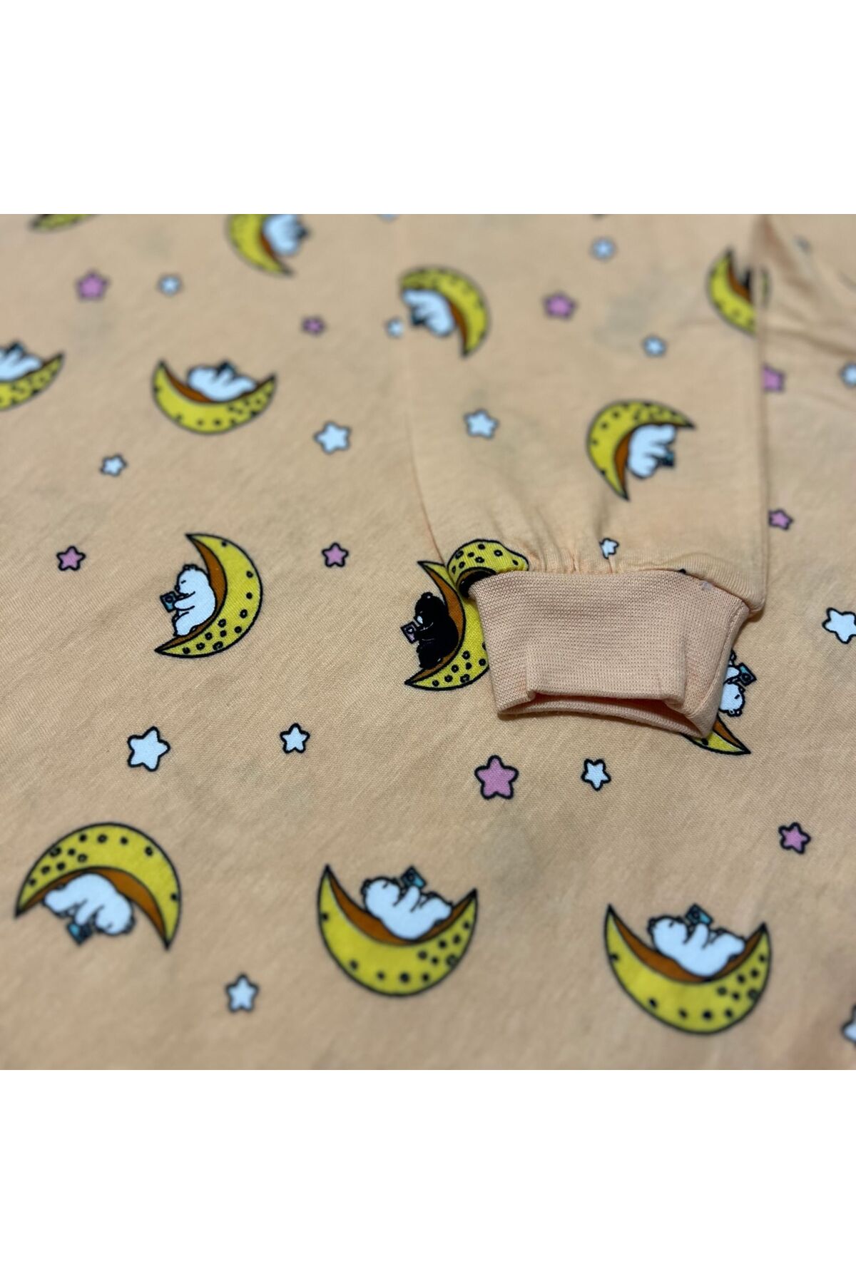 İsobel Kids KAVUNİÇİ RENK %100 PAMUK SÜPREM KUMAŞ KARIŞIK DESEN KIZ ÇOCUK PİJAMA TAKIMI fotoğrafı 7 (önizleme)