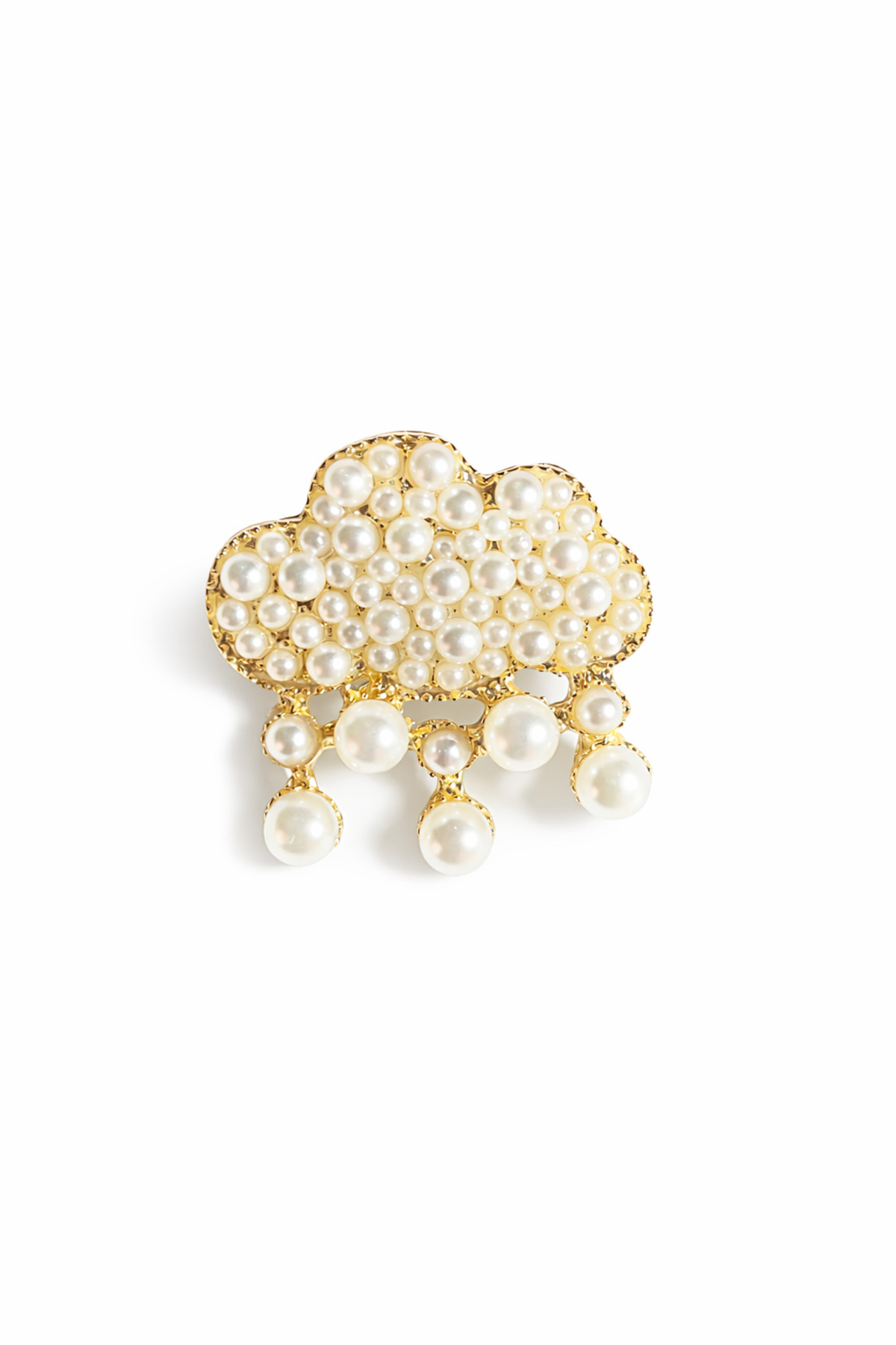 Pearl Cloud İnci Detaylı Bulut Broş