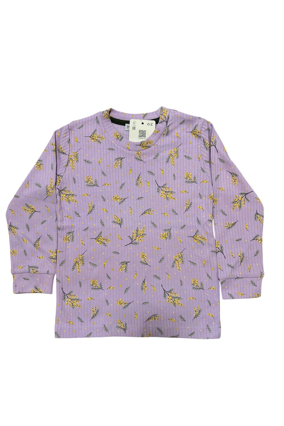 İsobel Kids LİLA ÇİÇEK DESENLİ %100 PAMUK FİTİLLİ KUMAŞ KIZ ÇOCUK PİJAMA TAKIMI fotoğrafı 5 (önizleme)