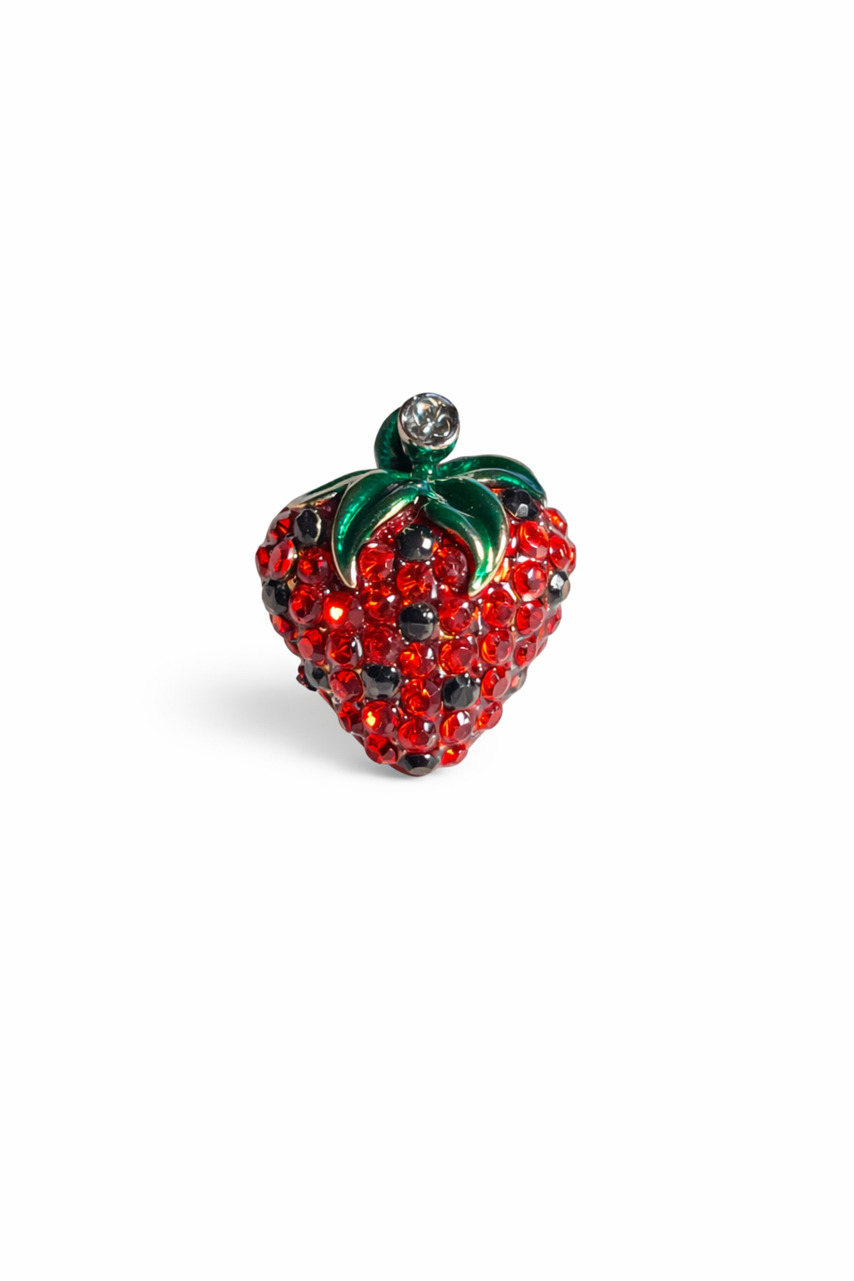 Ruby Berry Taşlı Çilek Broş