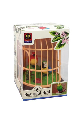 Can Ali Toys Ses ve Harekete Duyarlı Oyuncak Papağan – Kafesli, Hareketli ve ...