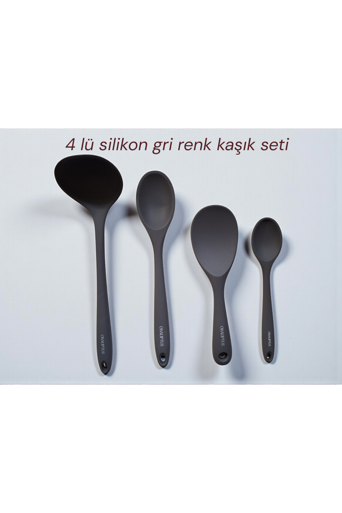 Eucalyptus Fireproof Non-stick insoluble 4-piece silicone spoon set