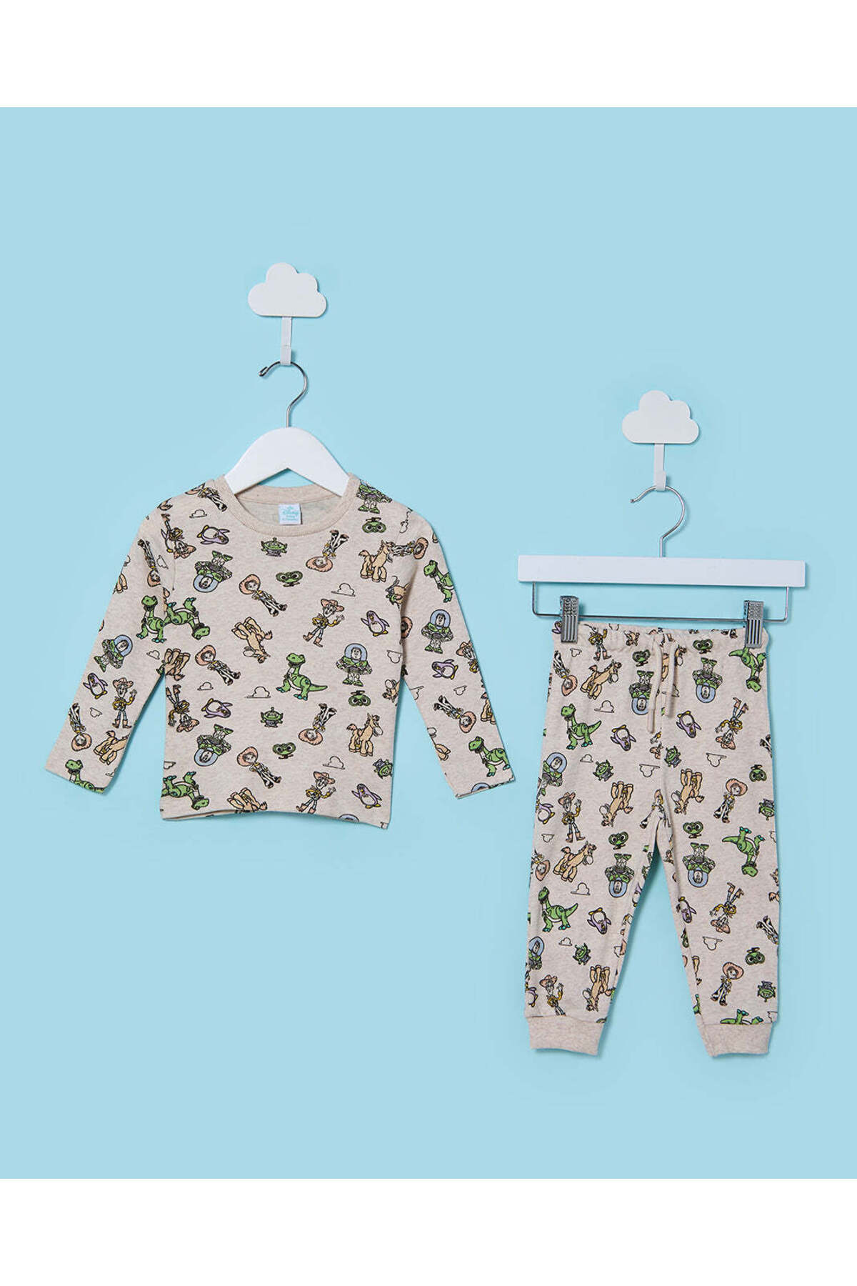 Casual gray printed clothing set for infants (two...