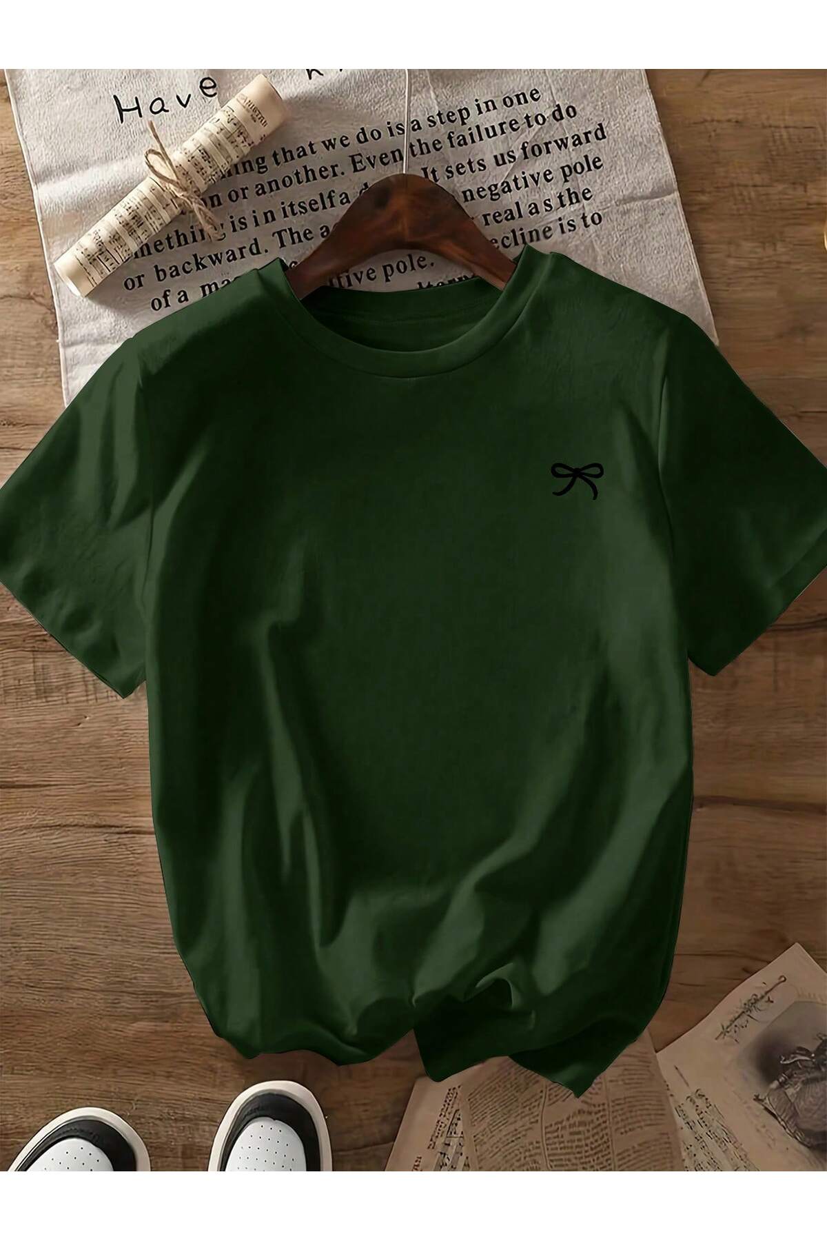 ZİYMO Дамска тениска с принт на лък и велосипед