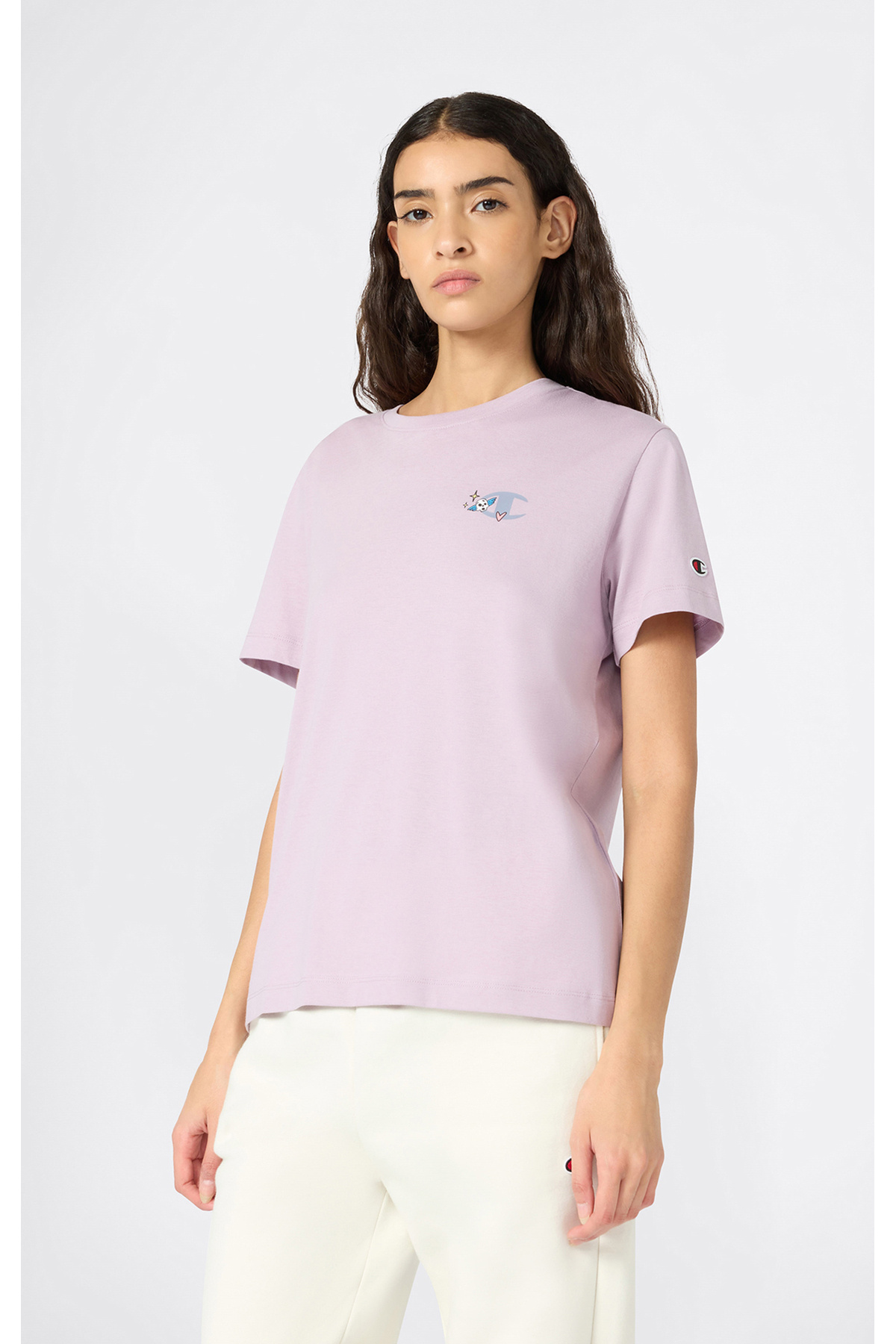 Champion C-Table Short-Sleeve Tee Mor Kadın Tişört - 118375-VS100