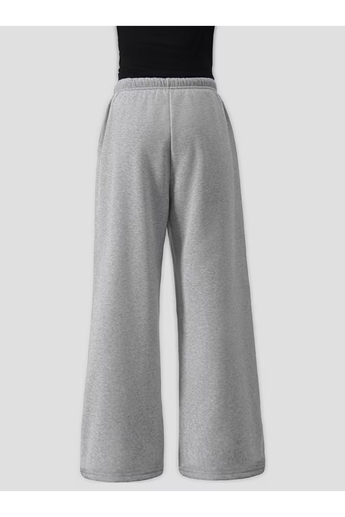 GERLAY  DÖRT MEVSİM GİYİLEBİLEN ÜÇ ADET SİYAH GRİ LACİVERT DÜZ PAÇA BOL EŞOFMAN ALTI - Görsel 3