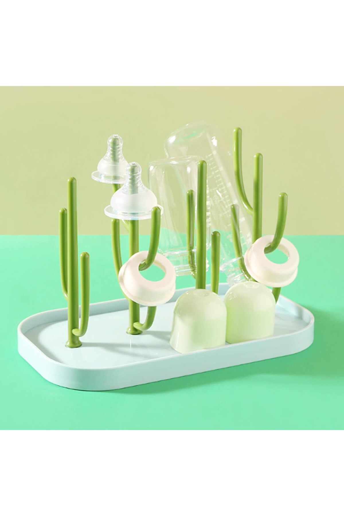 HPYTECH Biberon Kurutma Standı🍼Kaktüs Tasarımlı Biberon,Emzik,Aksesuar Kurutmalığı 🍼 BPA İçermez(Gri) fotoğrafı 4 (önizleme)