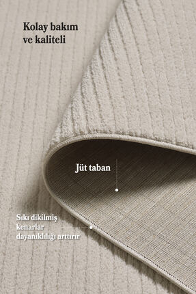 GUAJ HALI Yumuşak Dokulu Antialerjik Bej Jüt Taban Halı, Kilim, Yolluk, Salon...