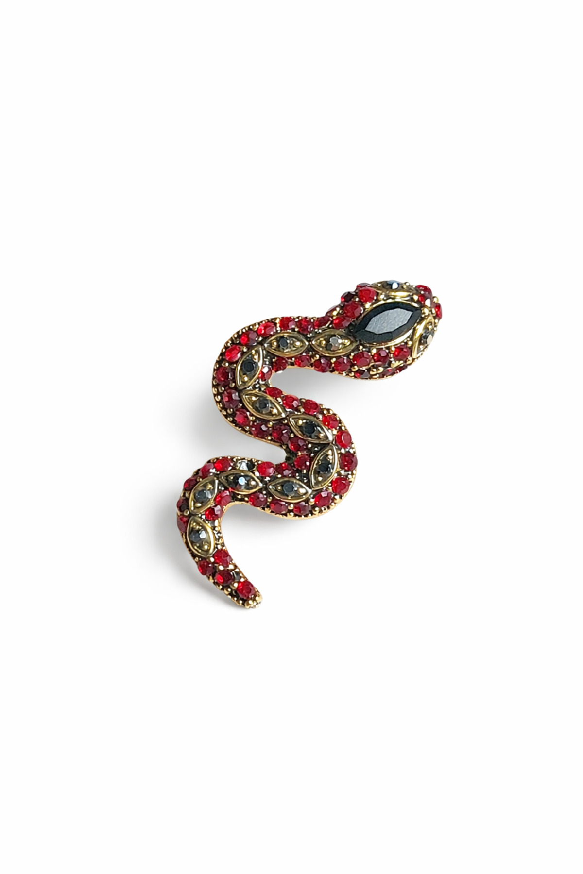 Serpentine Ruby Taşlı Yılan Broş