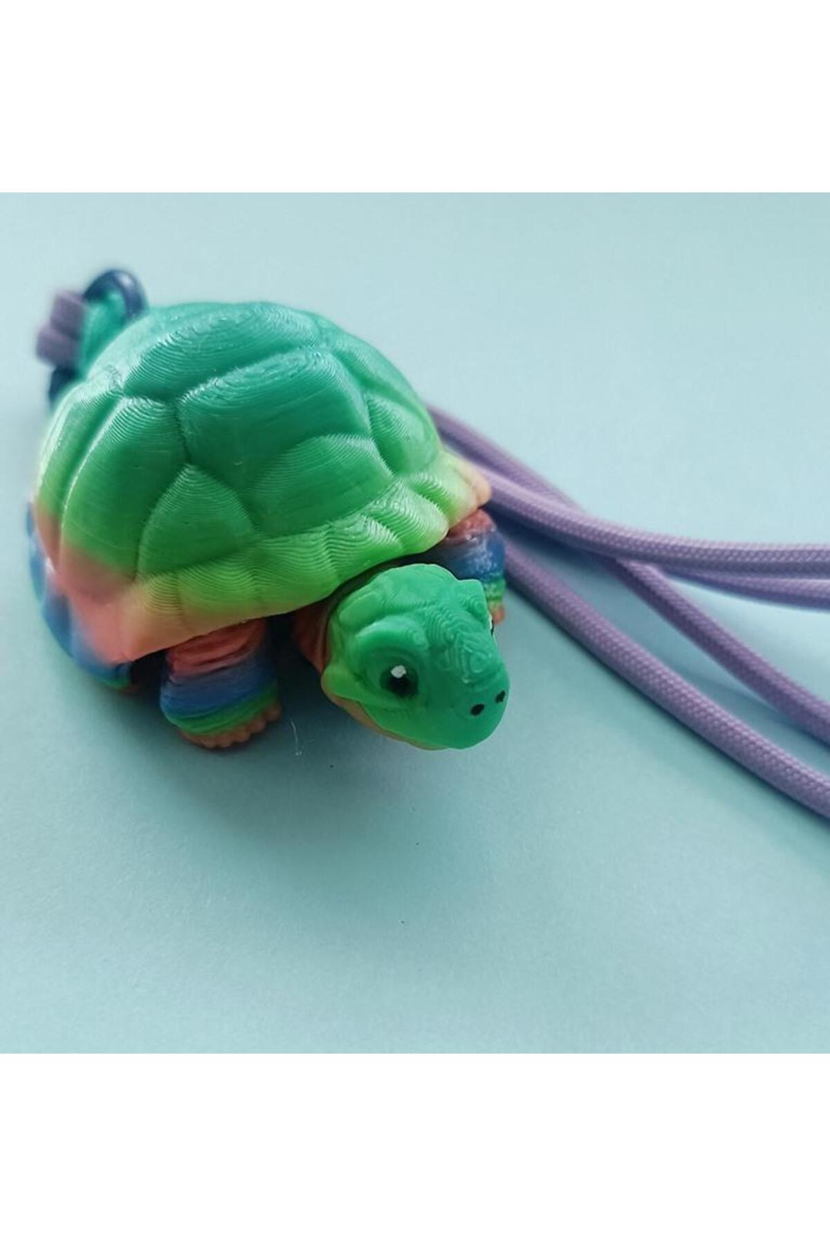 Hd Marketim Anahtarlık Çanta Süsü Kaplumbağa Oynar Eklem Rainbow Multicolor Oyuncak Yılbaşı Doğum Günü Hediye fotoğrafı 4 (önizleme)