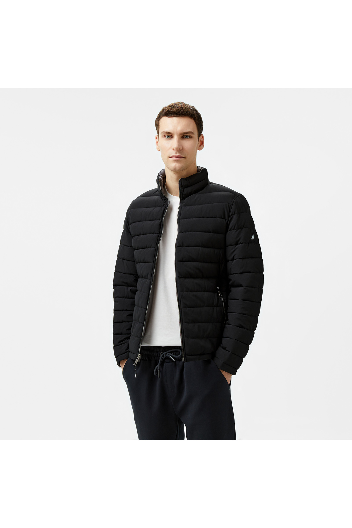 Nautica Erkek Siyah Regular Fit Çift Taraflı Mont