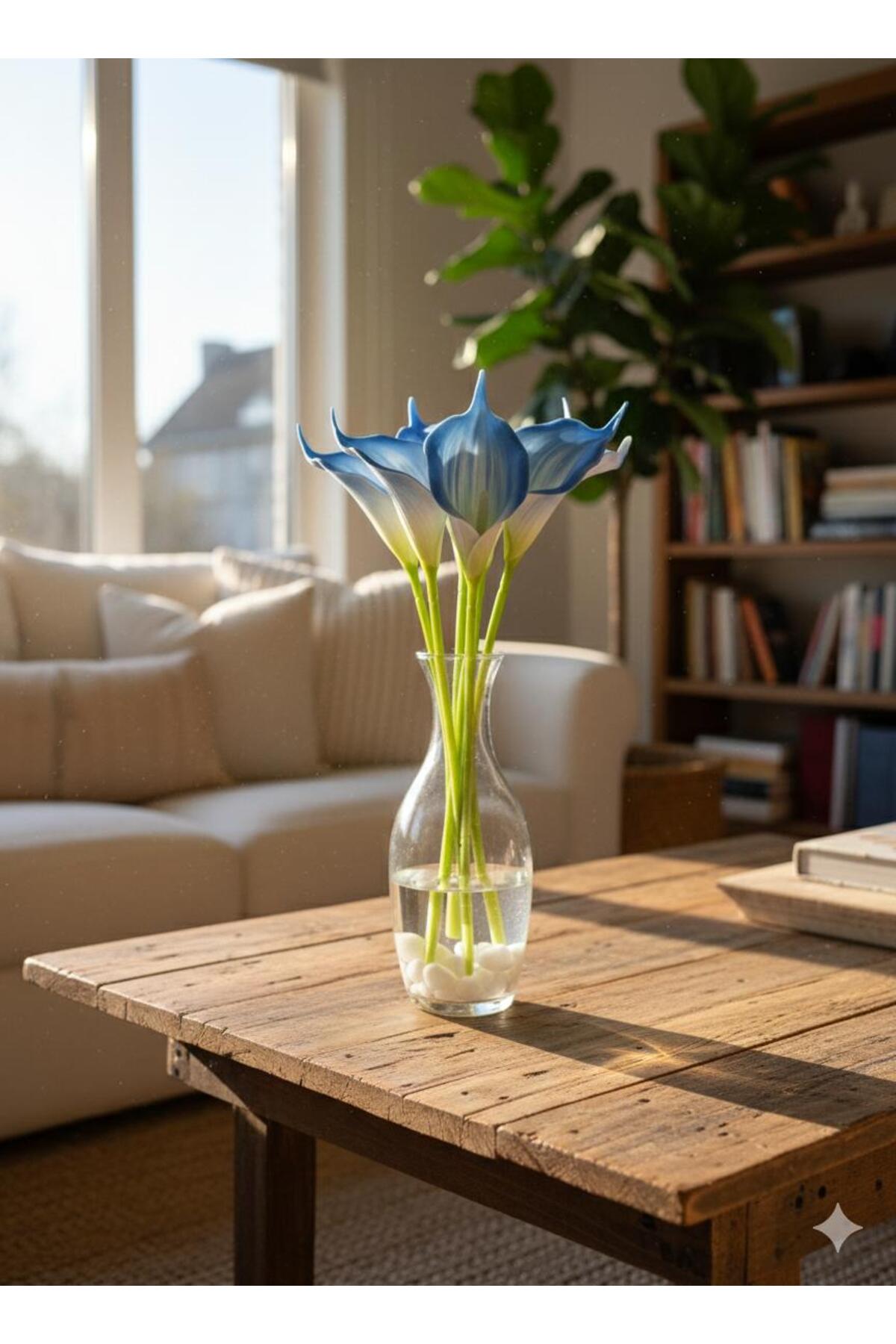 ARTIFICIAL 8-PIECE GALA FLOWER WHITE BLUE BREEZE SPECIAL DAY AND HOME DECORATION VALENTINE 'S DAY