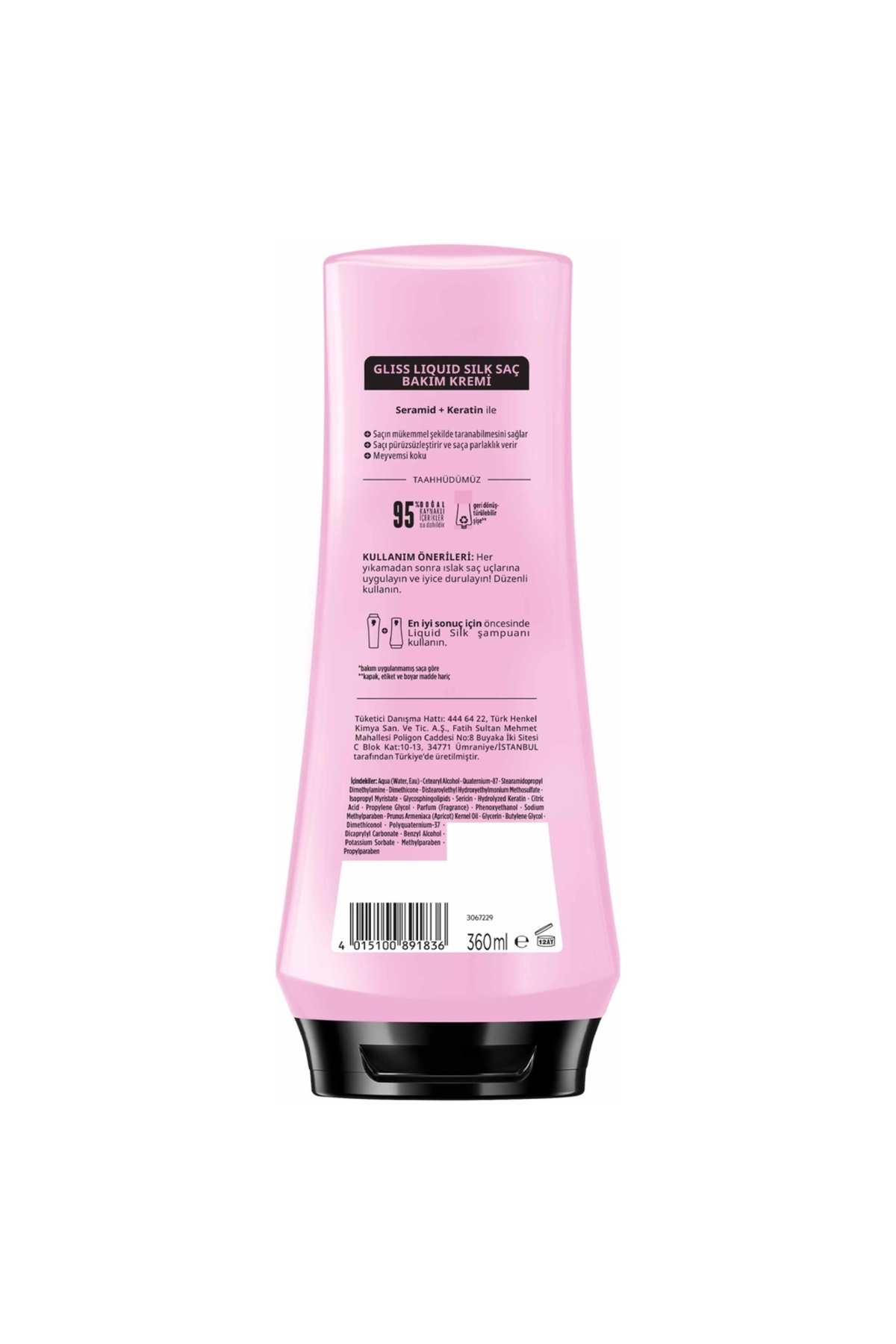 Liquid Silk Saç Bakım Kremi 360 ml — MEGLITE — تصویر 2 از 2