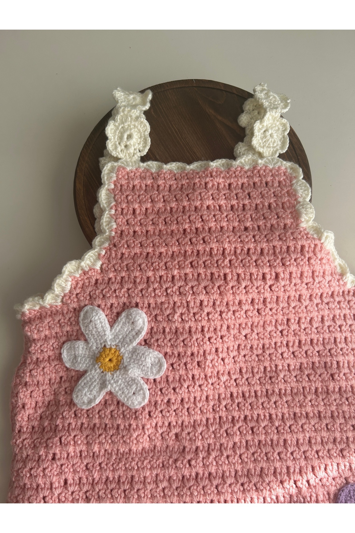 lovecandles Askılı Çocuk Elbisesi Jile El yapımı Nako bebek yünü fotoğrafı 2 (önizleme)