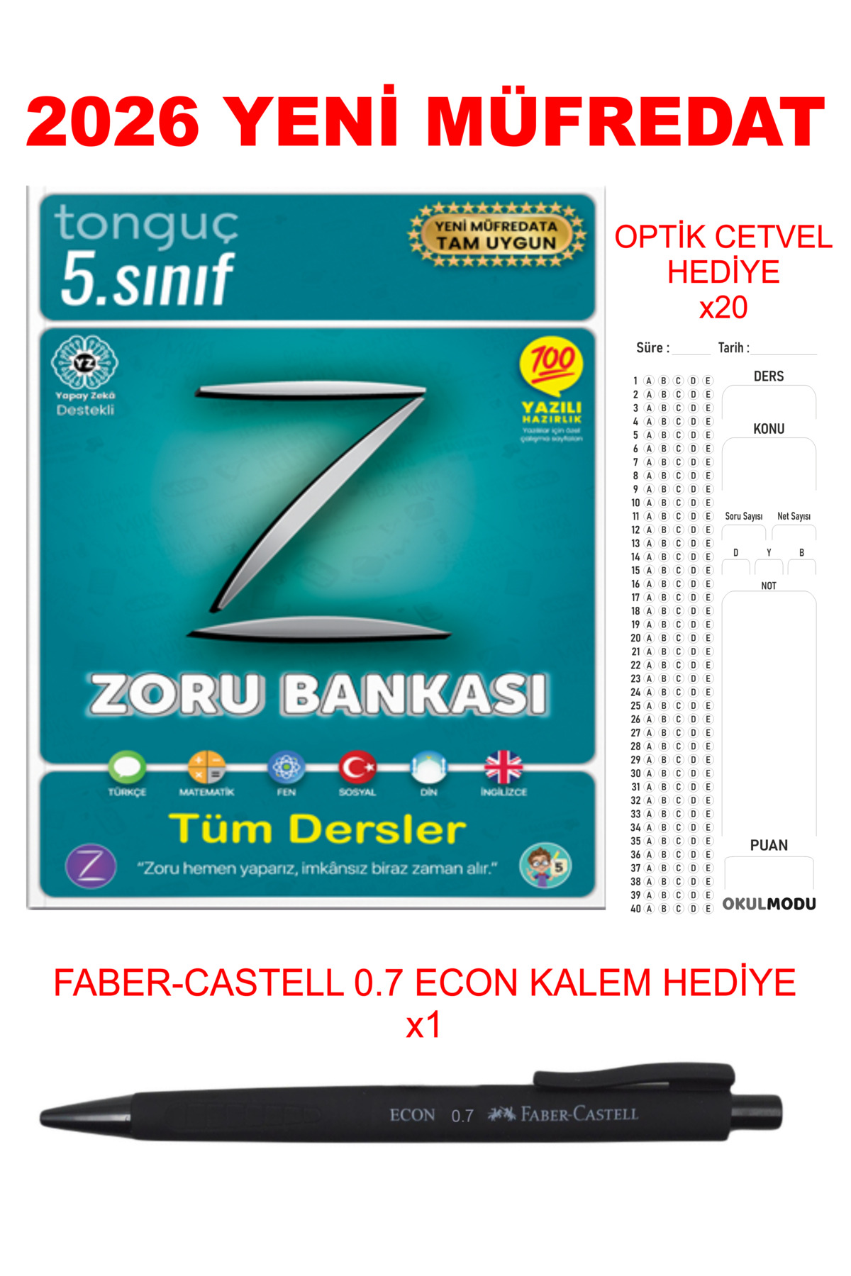Tonguç Yayınları 5. Sınıf Zoru Bankası Tüm Dersler + Hediyeli