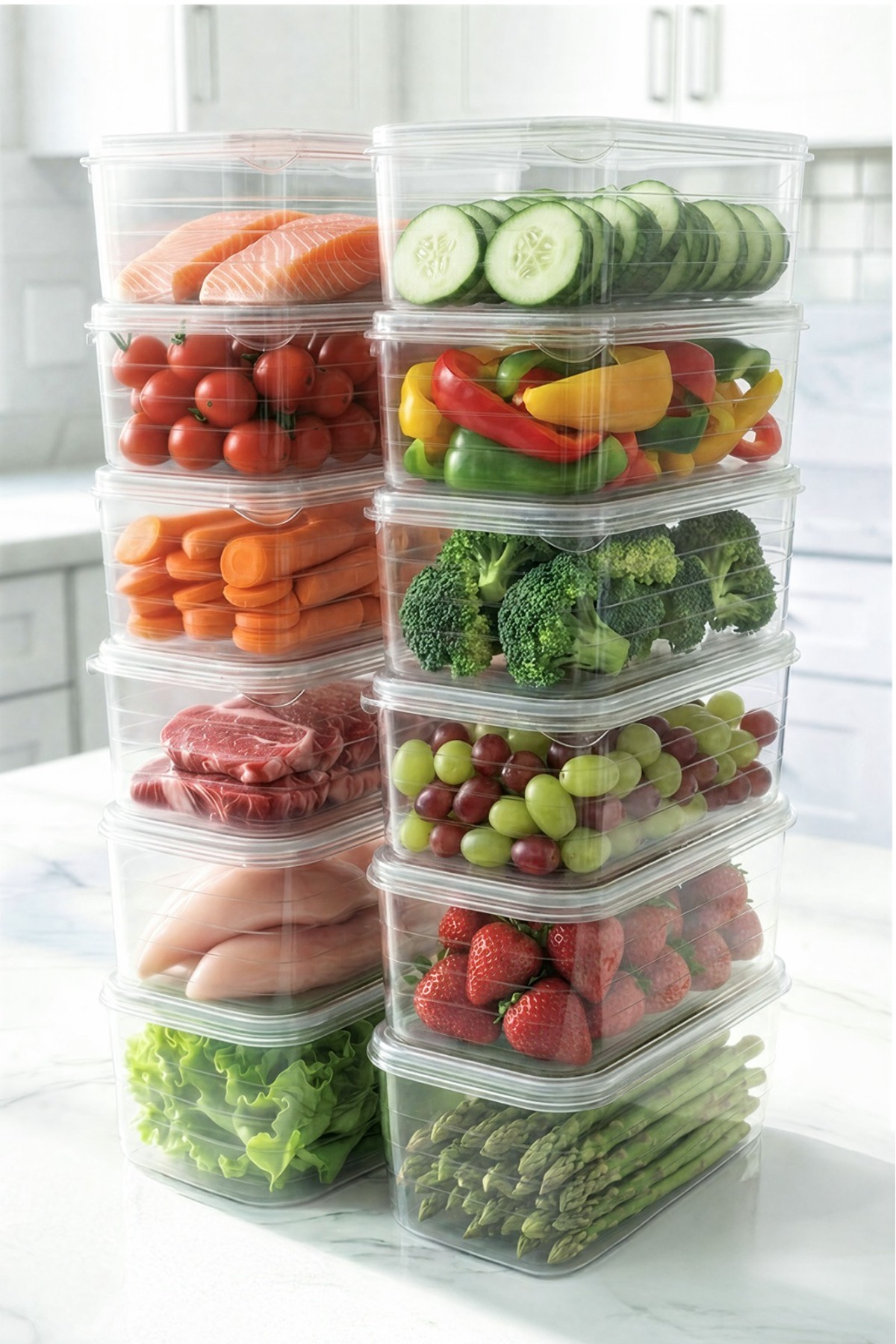 12 Unbreakable Airtight Deep Freezer Diffreeze Refrigerator Organizer Organizer 1.5 lt