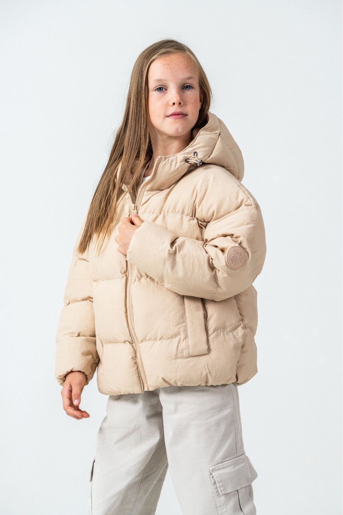 g-serko Kız Kaban Kısa Bej 13-15 Yaş fotoğrafı 4 (önizleme)