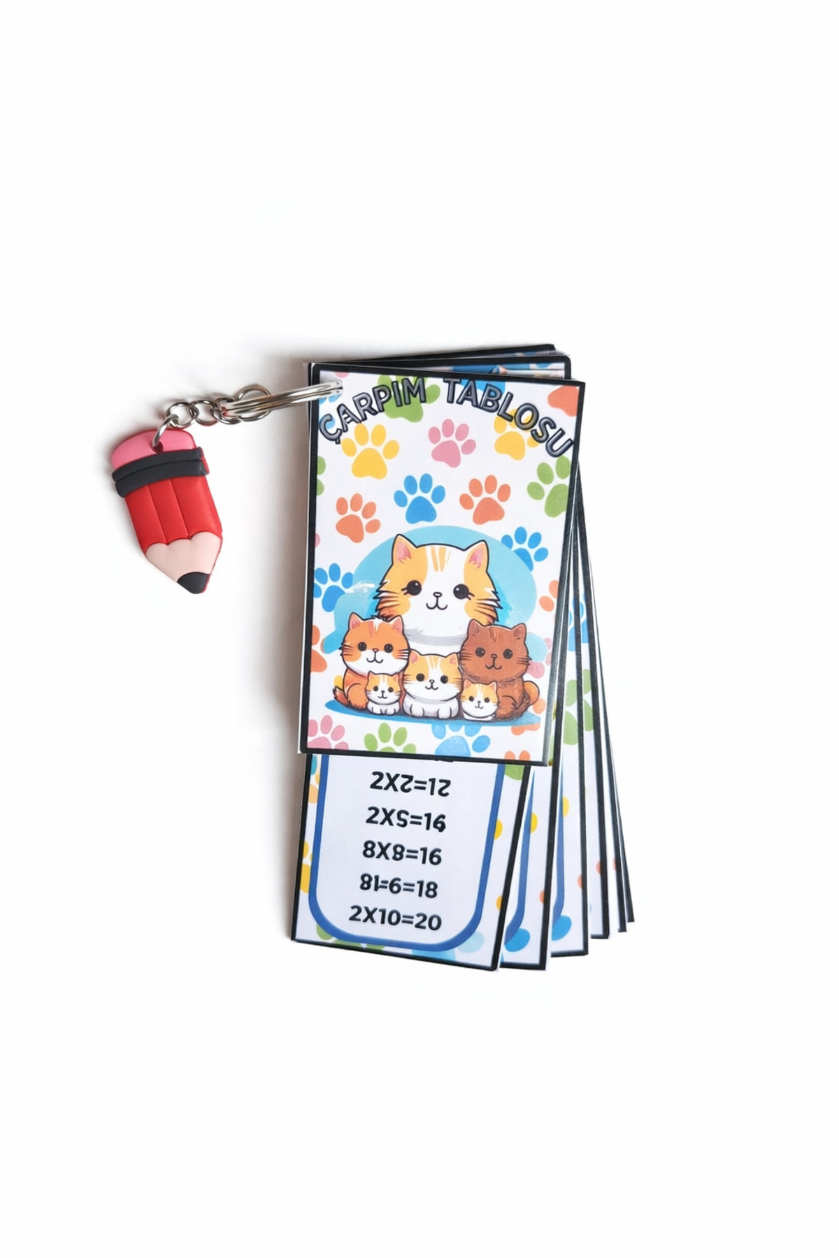 Edu&Hobby Çarpım Tablosu Kartları Anahtarlık | Kolay Öğrenme | Kedi Temalı Eğitici Kartlar fotoğrafı 2 (önizleme)