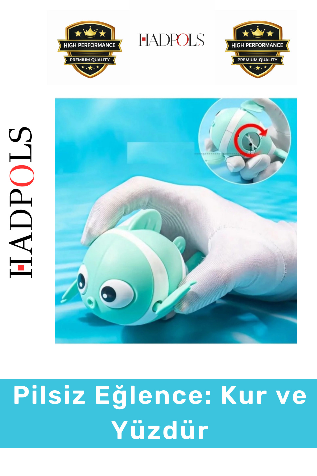 HadPols #BanyoOyuncağı Kurmalı Sağlam Yüzen Balık Hareketli Bebek Küvet Havuz Eğlencesi Pilsiz Su Oyuncağı fotoğrafı 3 (önizleme)