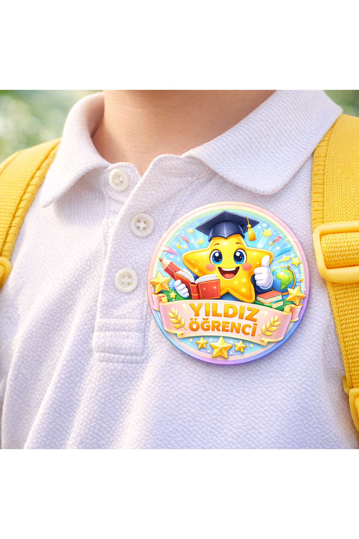 Star Student Badge 44mm – Achievement Badge, School Award Badge, Motivation Badge - 5pcs