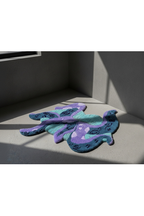 Ruhe Studio OctoNest El Yapımı Tufting Halı Ahtapot Desenli Banyo Paspası