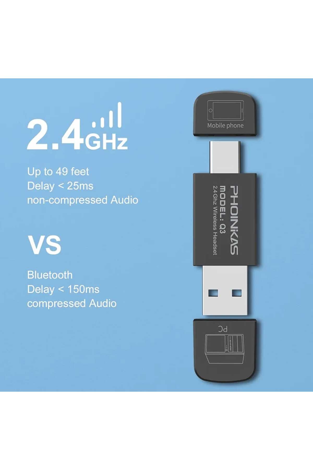 سماعة ألعاب لاسلكية بتردد 2.4 جيجاهرتز لأجهزة الكم...