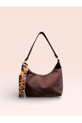 ZİVORA Süet Fular Detaylı Fermuarlı Omuz Çantası